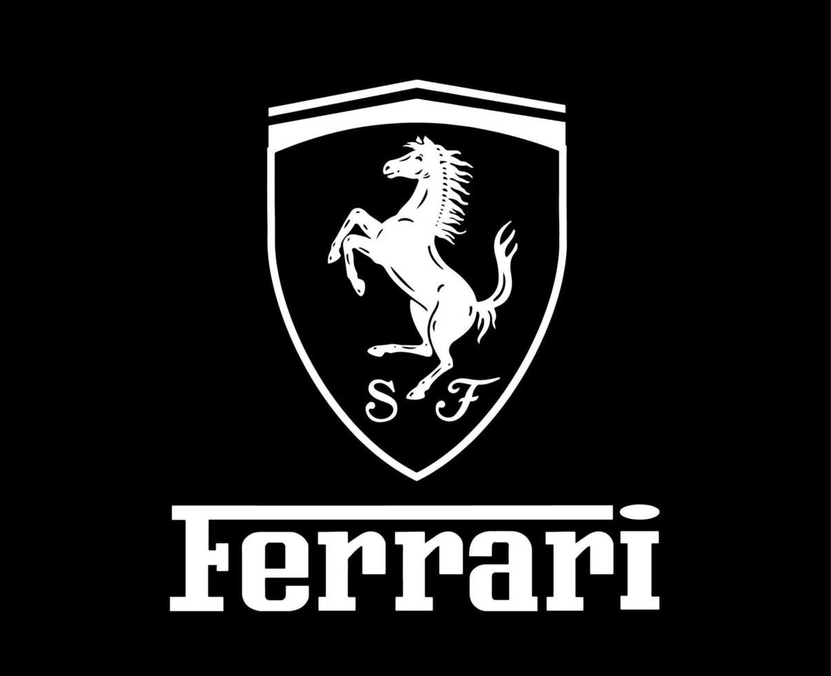 Wallpaper #xJmOP5MBUcASHT6nC8xI332 Ferrari Brand Logo Car Symbol with Name White Design Italian Automobile