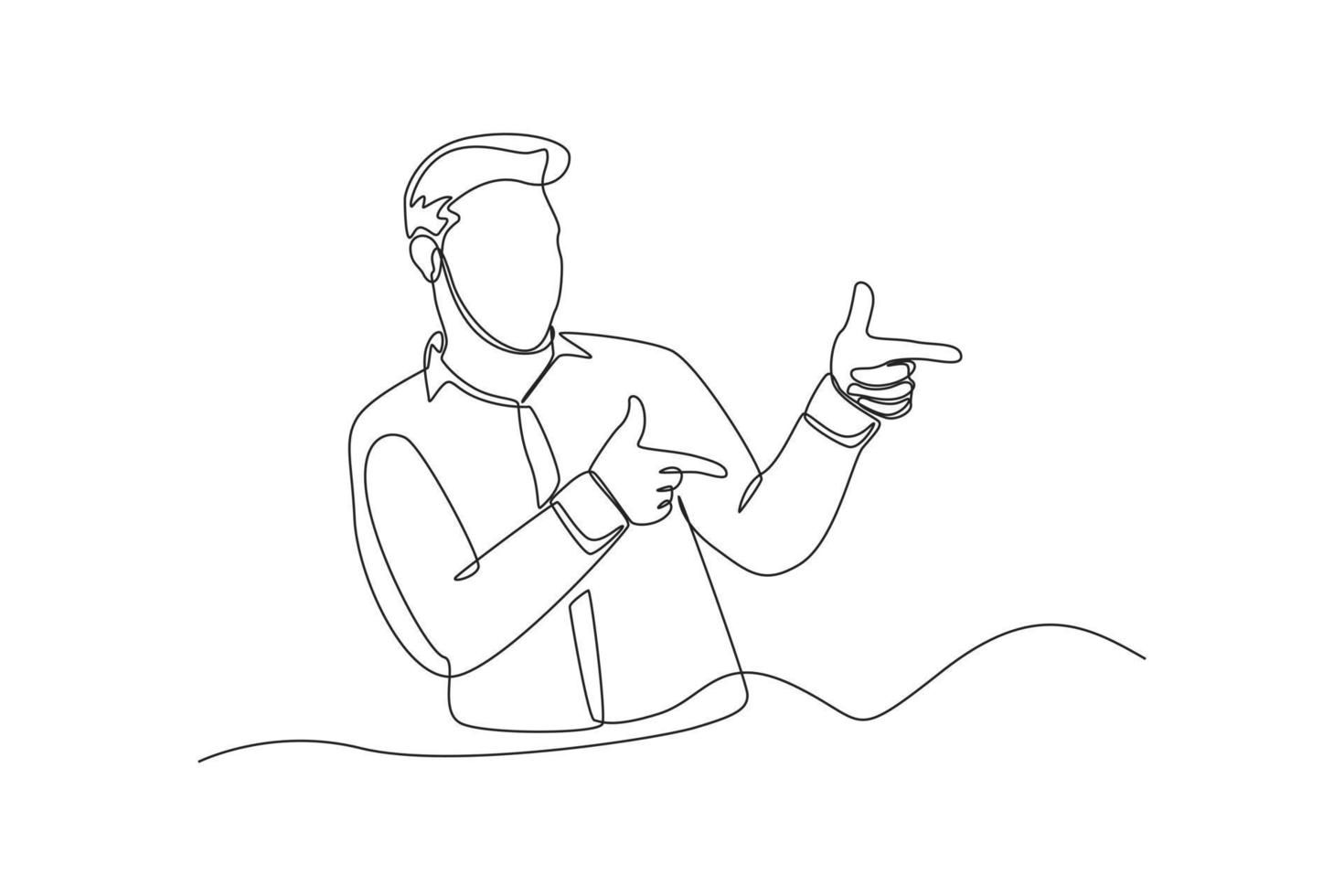 Wallpaper #nLgf2JIBJvJKYCmEN-Zo267 Single One Line Drawing Businessman Pointing with Two Hands and Fingers