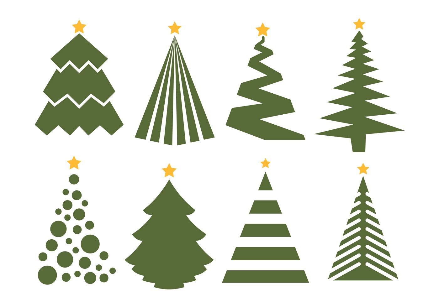 Wallpaper #_wM6Y5MBpyOg8YnEo9Sb393 Christmas Tree Vector Set on White Background 92928 Vector Art at Vecteezy