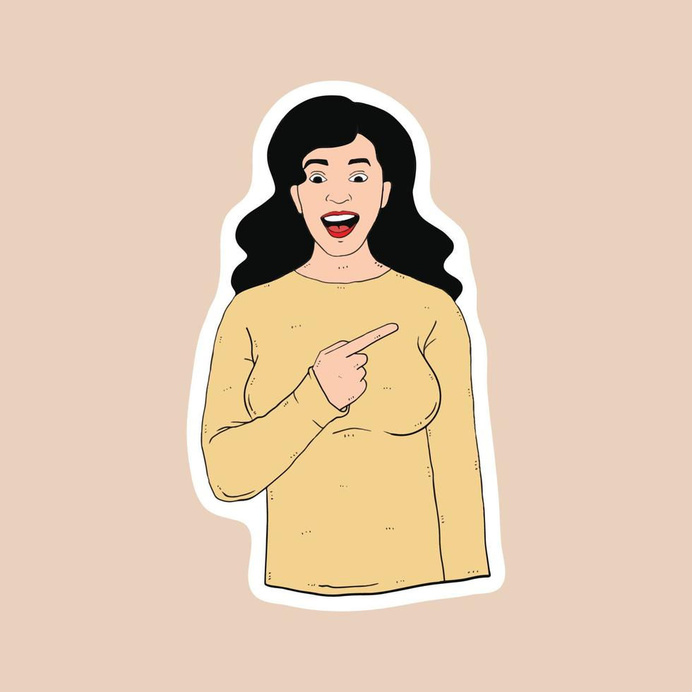 Wallpaper #nLgf2JIBJvJKYCmEN-Zo252 Woman by Pointing Finger to the Left 16670955 Vector Art at Vecteezy