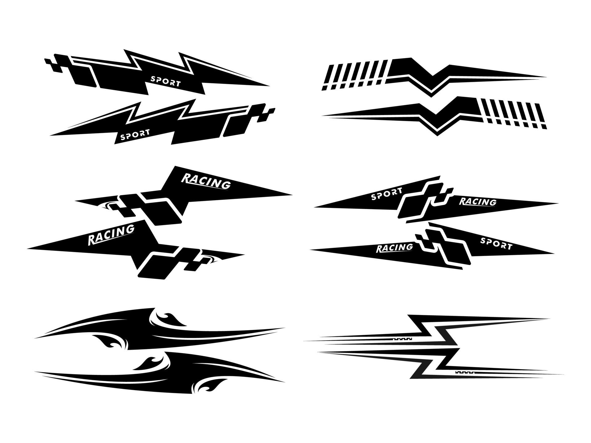 Wallpaper #HmcK_pIBSpphPi3-hp6b174 Sports Stripes Car Stickers Black Color Racing Decals for Tuning