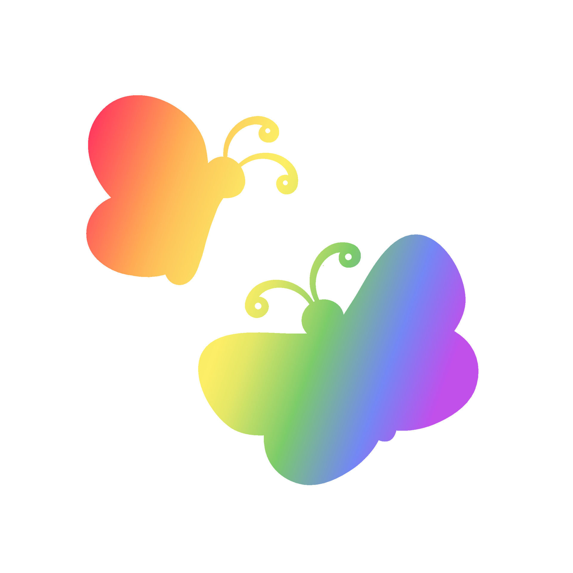 Wallpaper #_2eP9ZIBSpphPi3-1n_c96 Rainbow Butterflies Silhouette Simple Flat Vector Illustration Spring