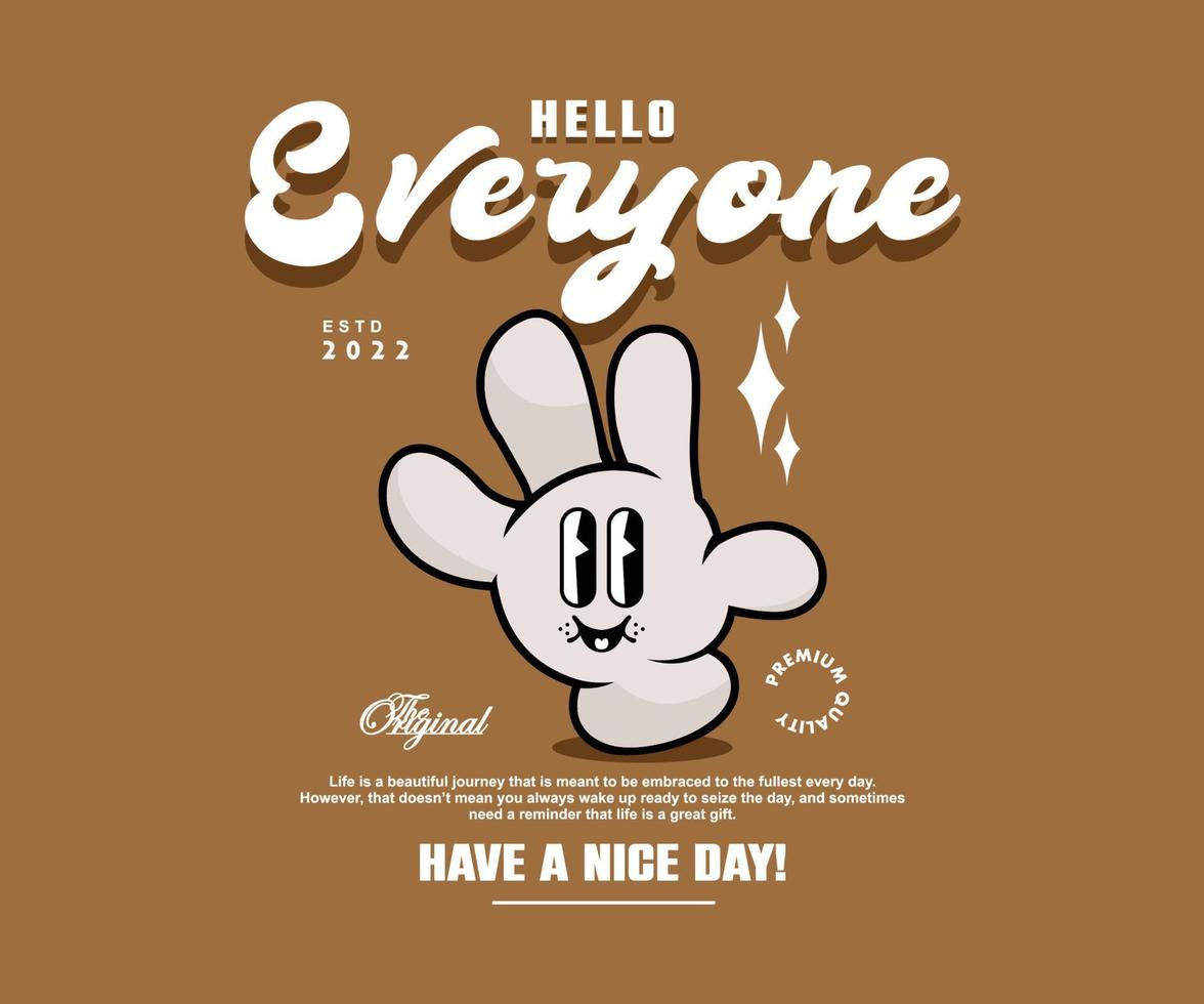 Wallpaper #XZ3oZJcBkAG5jTCHLrHO128 Retro Poster Cartoon Character of Hand Graphic Design for T Shirt