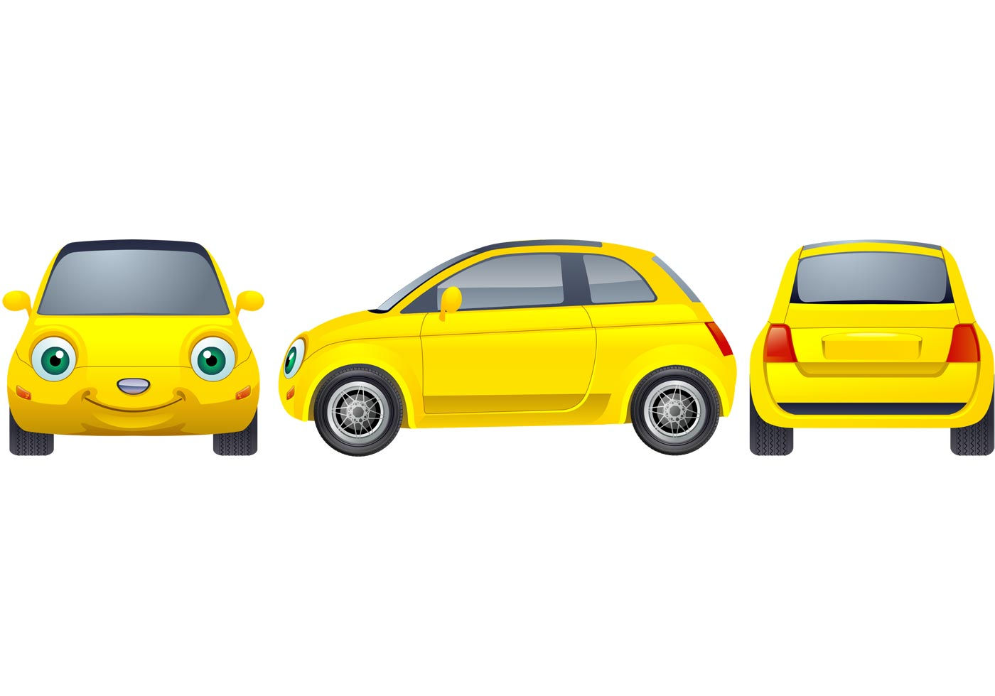 Wallpaper #60421 Yellow Mini Car Cartoon Vector Illustration 1910070 Vector Art at Vecteezy