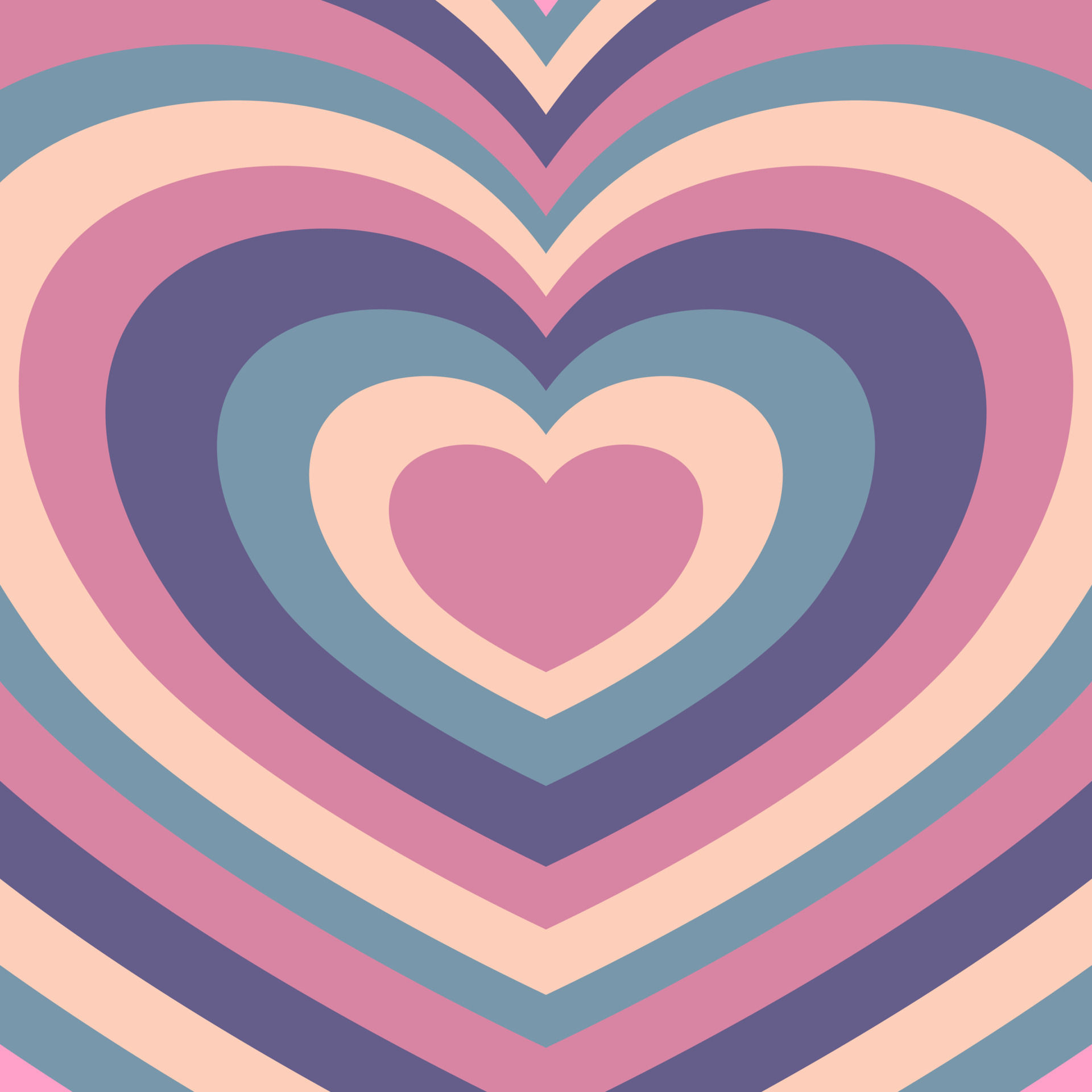 Wallpaper #tGeU55IBSpphPi3-kjik2 Heart Shaped Concentric Stripes Vector Background Girlish Romantic
