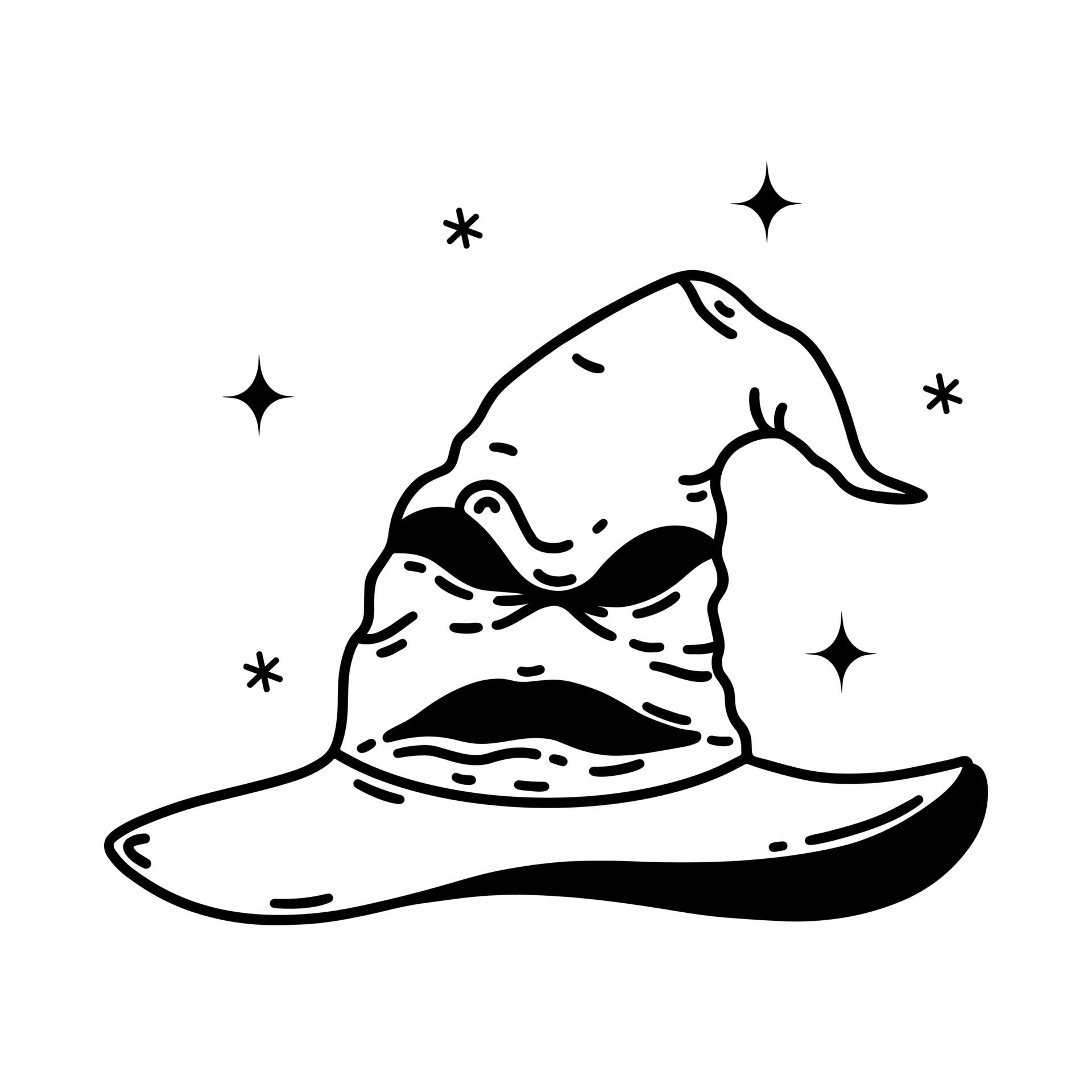 Wallpaper #DUC0L5MBJhL2WPbabr7m76 Sorting Hat Vector Icon Talking Headdress Cute Kids Coloring Book