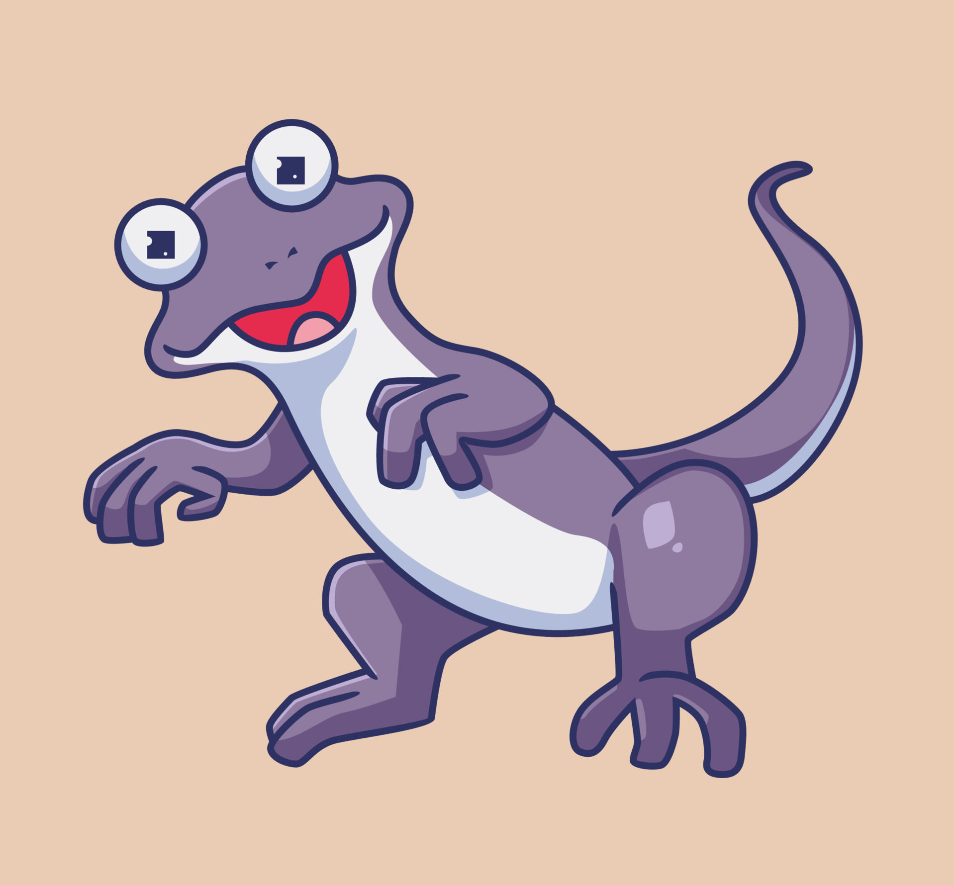 Wallpaper #22ca85IBSpphPi3-NnM577 Standing Lizard Purple Isolated Animal Illustration Flat Style