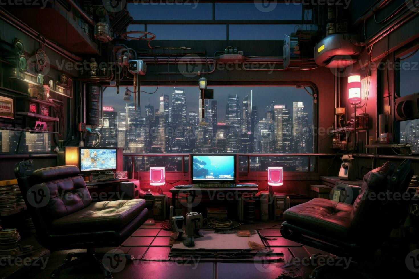 Wallpaper #EQM-YpMBpyOg8YnEZtLb70 Futuristic Cyberpunk Apartment Generate AI 29175398 Stock Photo at