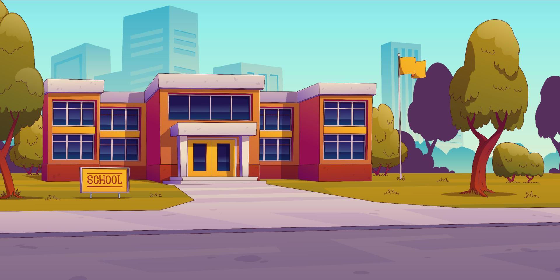 Wallpaper #dmfr65IBSpphPi3-5U-B123 Modern School Building in Big City Illustration 16265557 Vector Art at