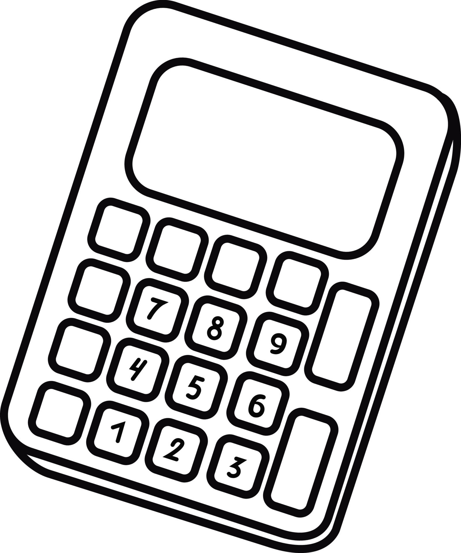 Wallpaper #XmepBpMBSpphPi3-QcIQ181 A Hand Drawn Calculator Vector Black and White Illustration Office