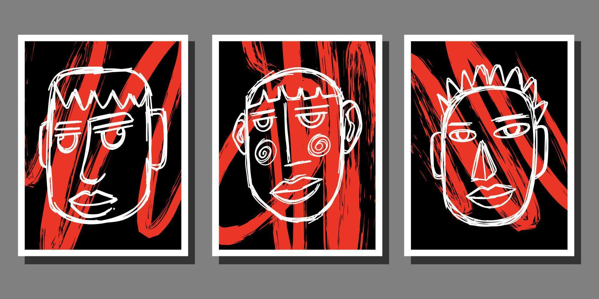 Wallpaper #QmdJ55IBSpphPi3-yTfe145 Line Art Face Abstract Collection 21768063 Vector Art at Vecteezy