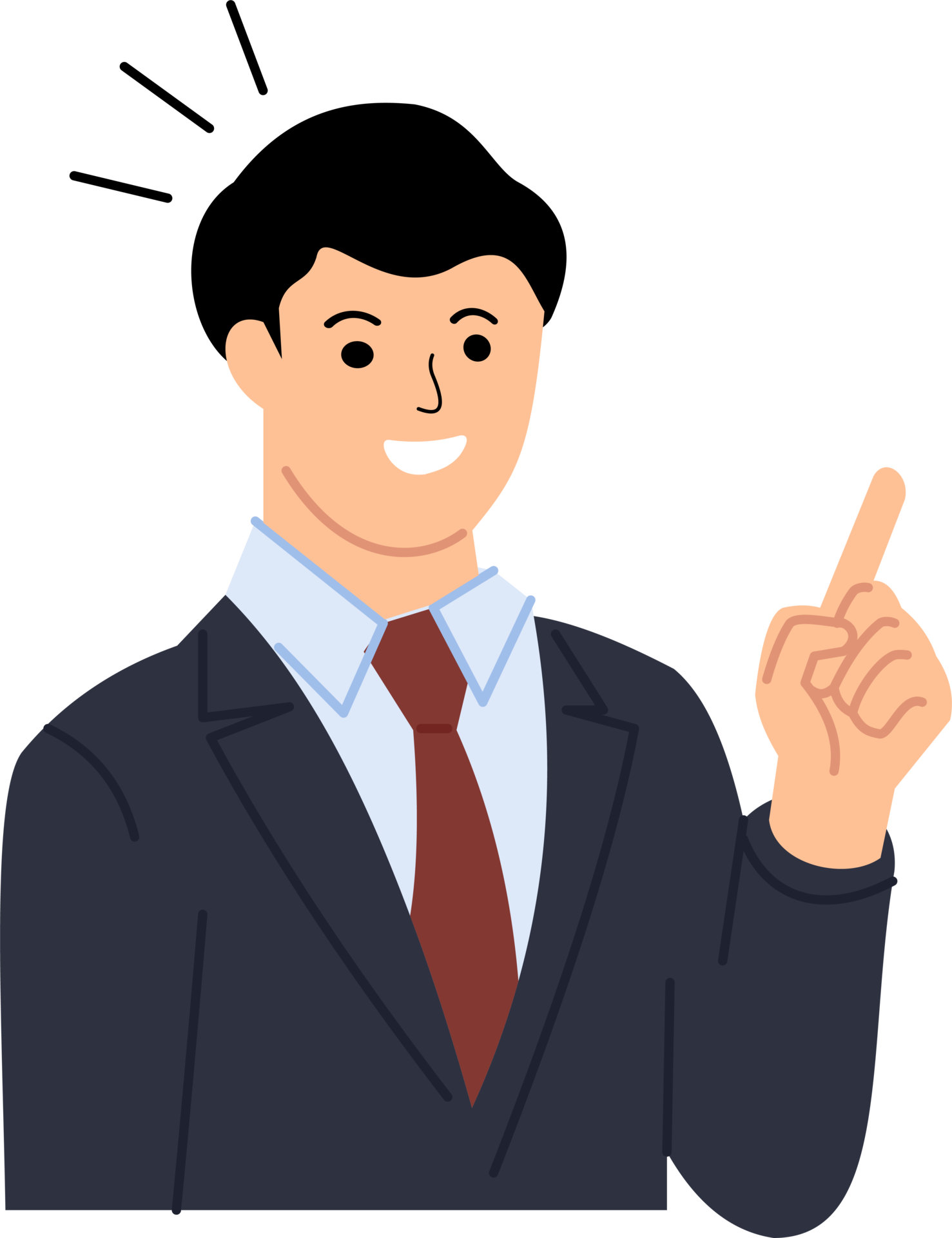 Wallpaper #AGcI75IBSpphPi3-VmDL129 Illustration of a Young Businessman Showing Pointing Finger 35862880 Png