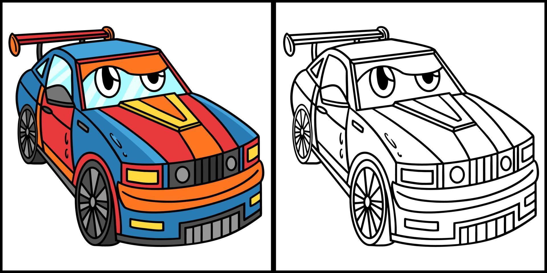 Wallpaper #MQPiZJMBpyOg8YnEfti9162 Racing Car with Face Vehicle Coloring Illustration 11418547 Vector Art
