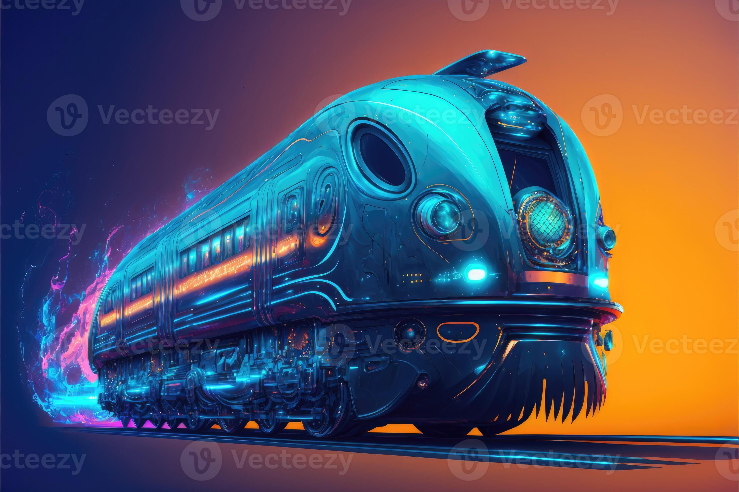 Wallpaper #xqU8MpMB0vj5YdARJtON177 Future Train Cyber Technology Blue Background 21877138 Stock Photo at