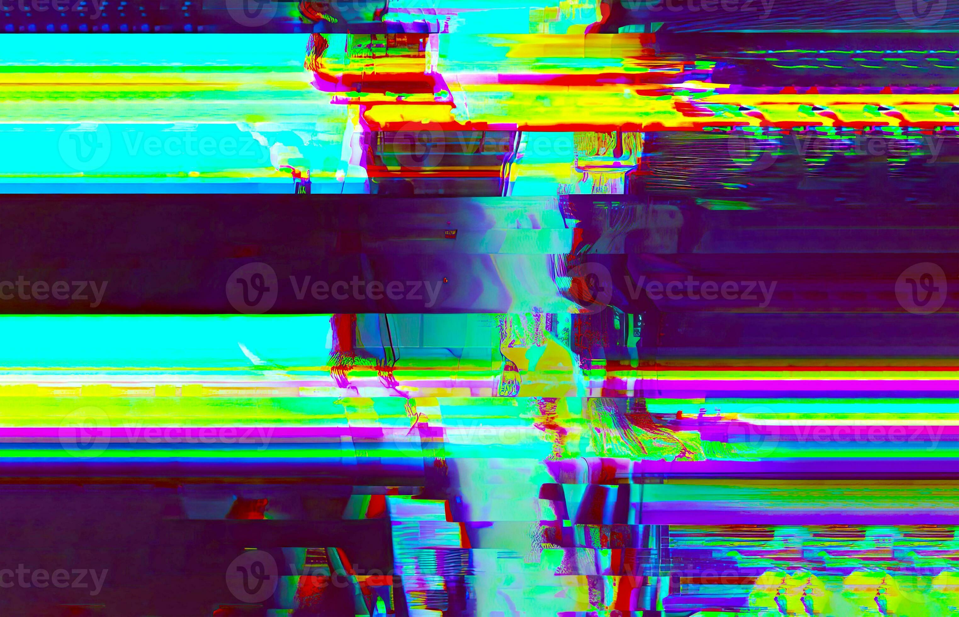 Wallpaper #3mdcE5MBSpphPi3-X_-p30 Damage Screen Digital Rainbow Colorful Glitch Effect with Interlaced