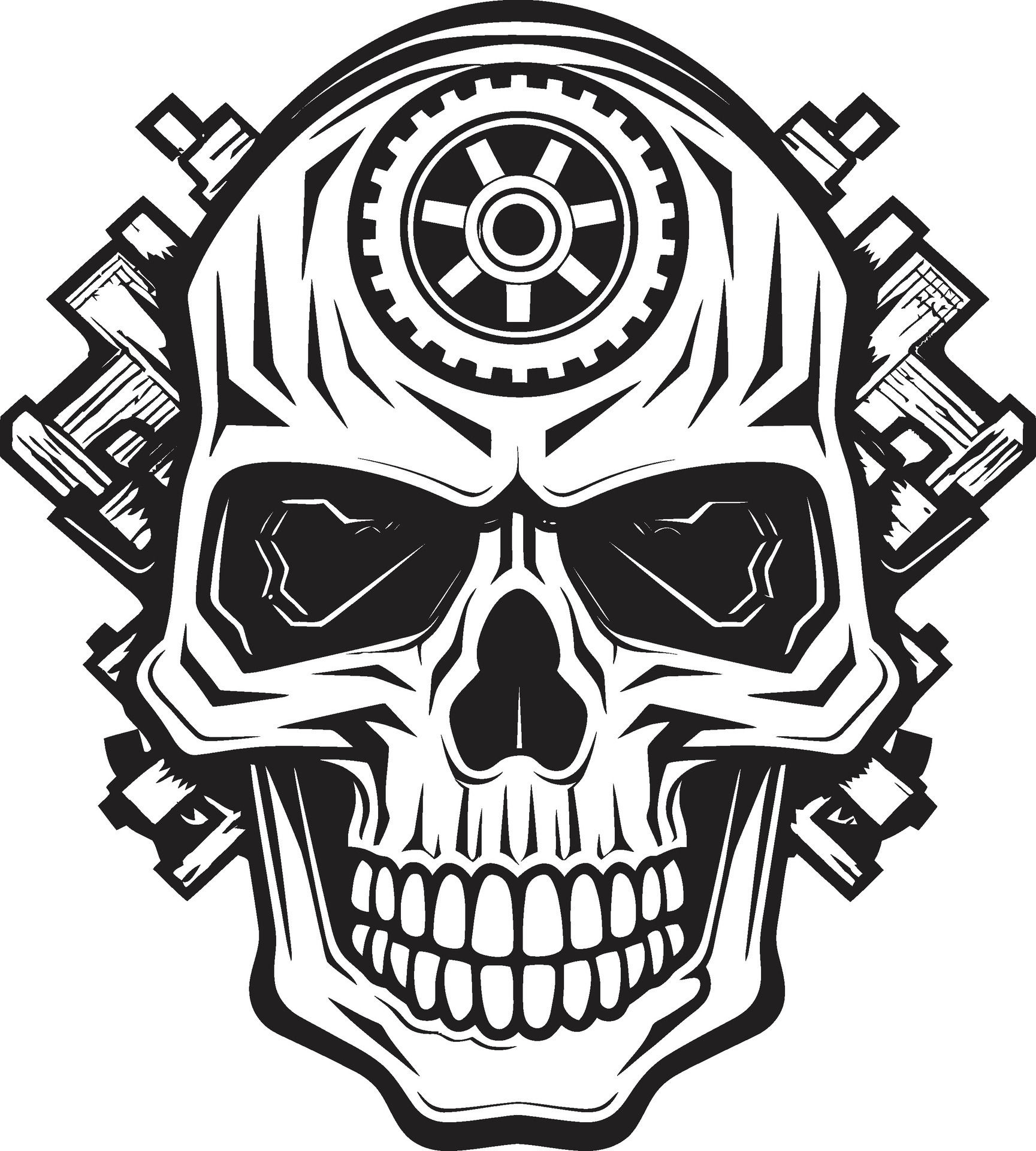 Wallpaper #OGiSHJMBSpphPi3-1yPm170 Mechanical Skull Logo a Glimpse into Cybernetic Intrigue Cyberpunk