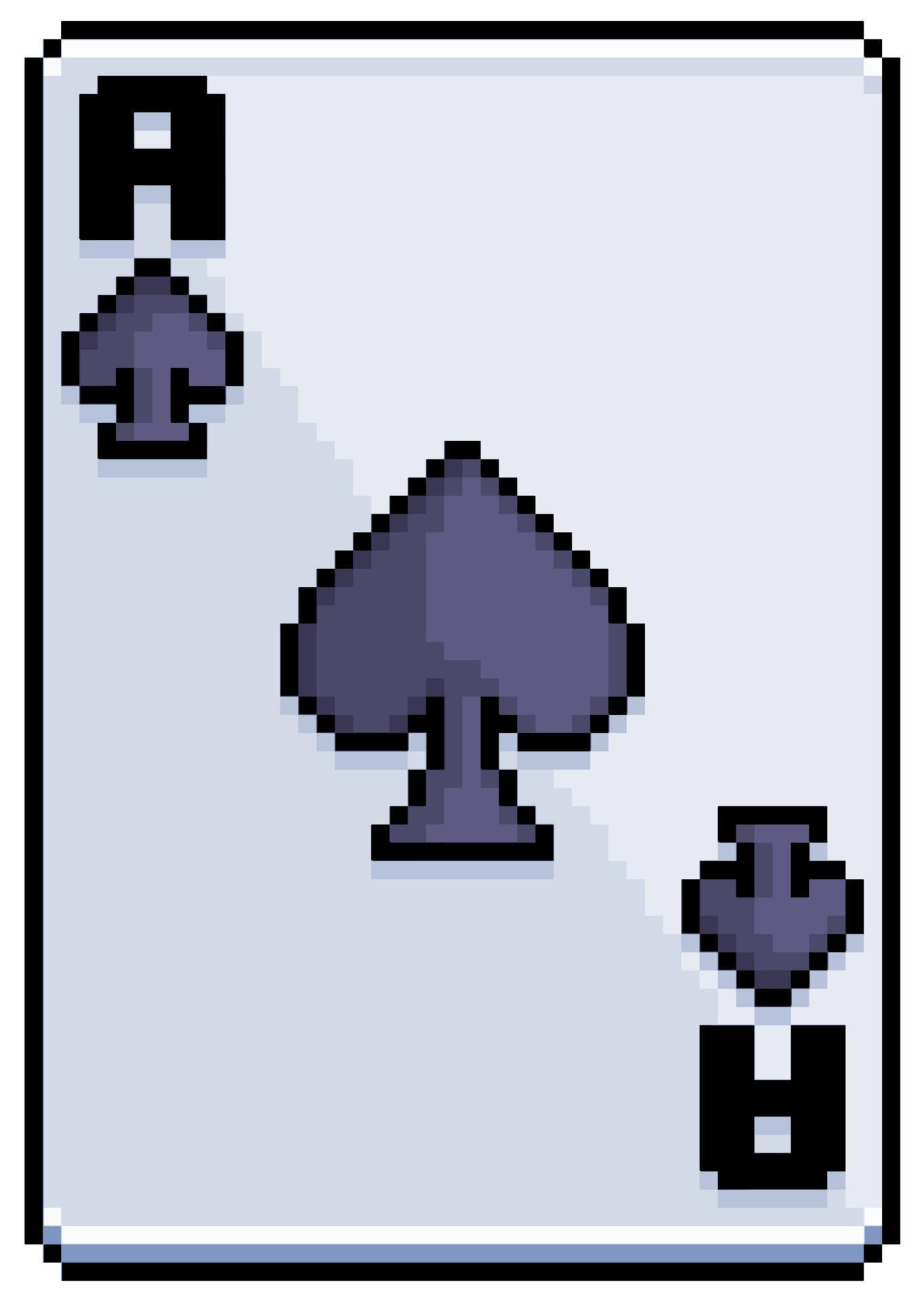 Wallpaper #n2fA7pIBSpphPi3-gV49291 Pixel Art Card Ace of Spades Playing Card Vector Icon for 8bit Game on