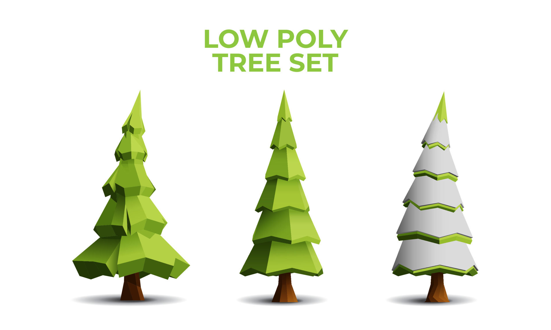 Wallpaper #BGdQC5MBSpphPi3-qtkV260 Collection of Stylized Low Poly Pine Trees Vector 3D Illustration