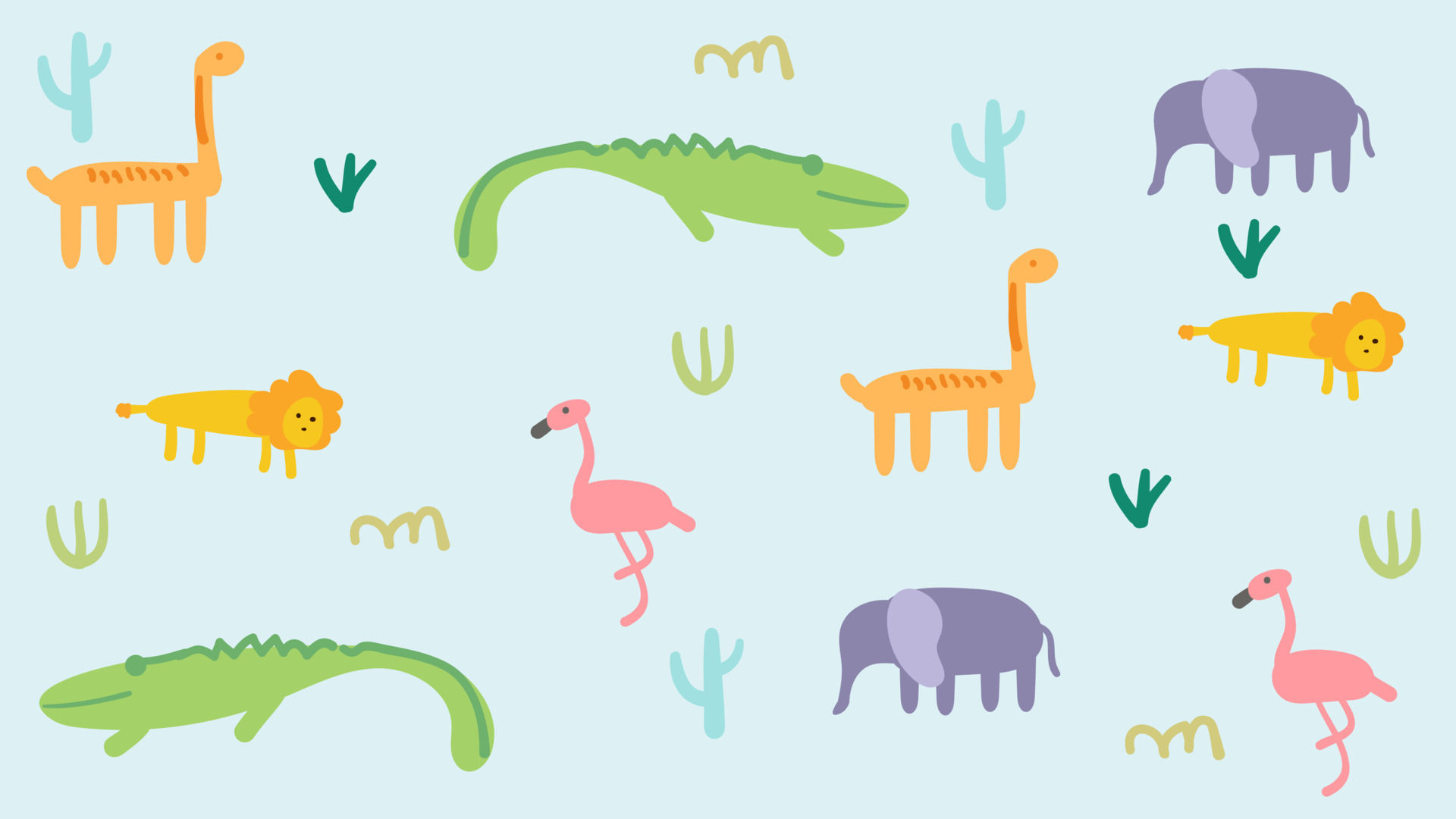 Wallpaper #Kx2eLJMBlOZrFDOkM8tF359 Hand Drawing Cute Animal Pattern Background 11187410 Vector Art at Vecteezy