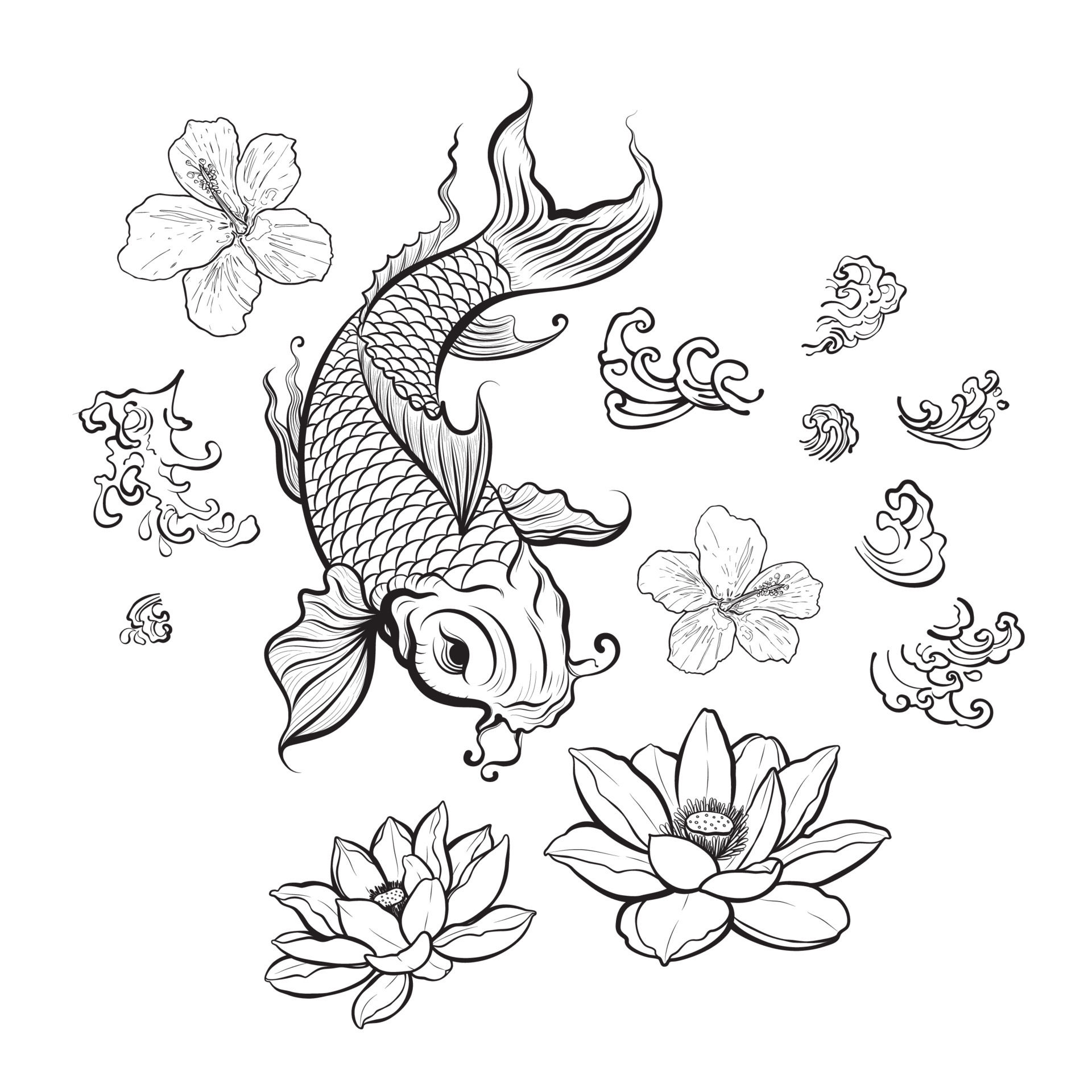 Wallpaper #4f2e6 Koi Fish Heart Original Watercolor Painting Etsy
