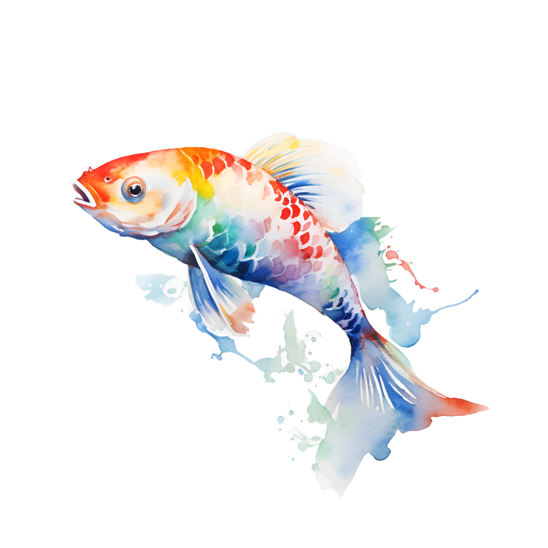 Wallpaper #4f2e6 Koi Fish Heart Original Watercolor Painting Etsy