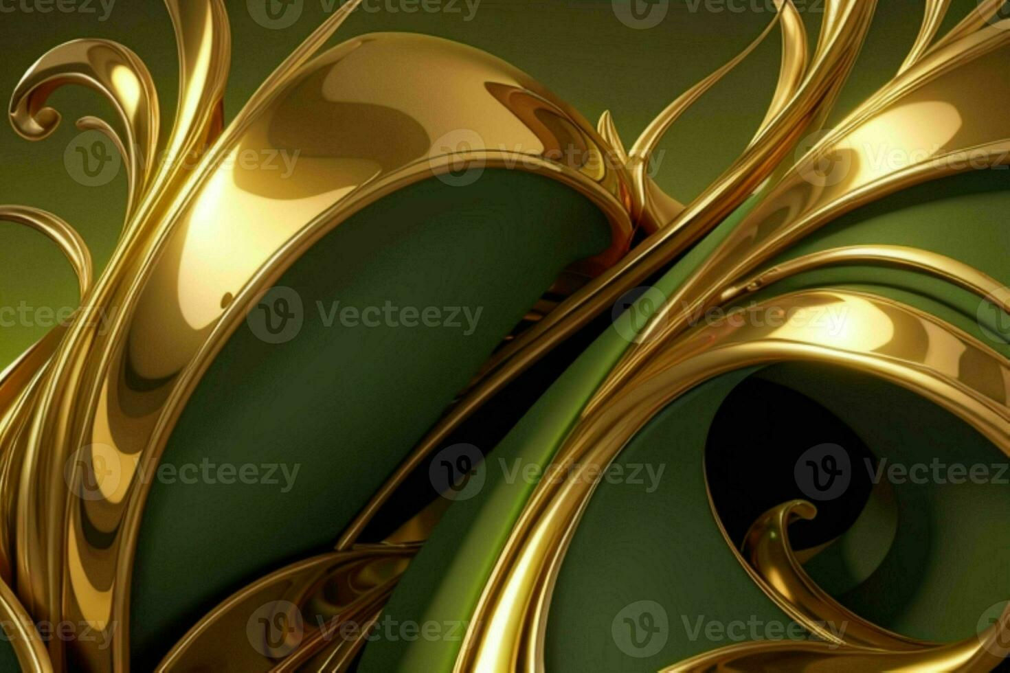 Wallpaper #jOpwV5MBlwTYPL18UxFS246 AI Generated 3D Rendering Luxury Green and Golden Abstract Background