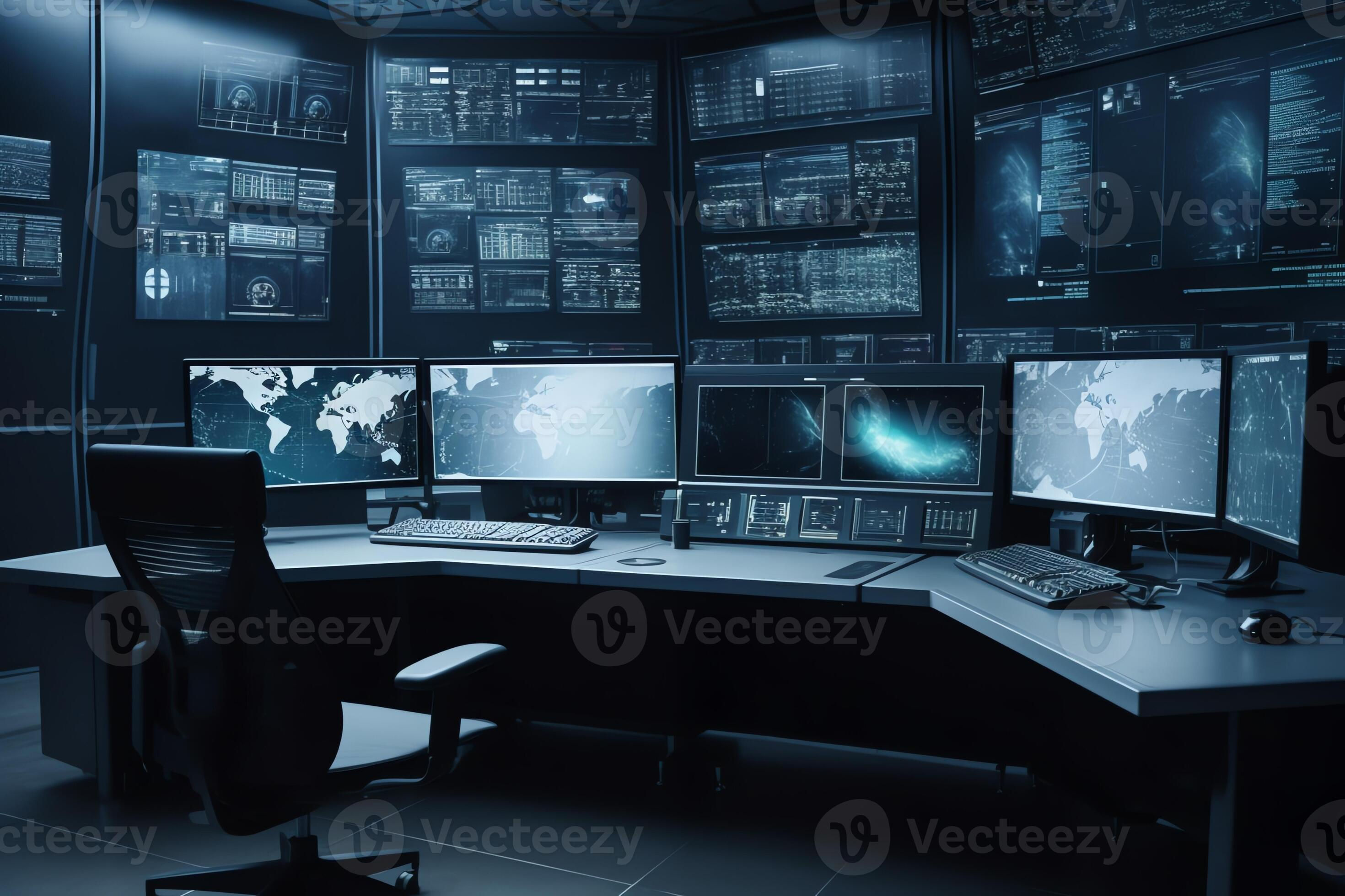 Wallpaper #MWcjC5MBSpphPi3-X9jd118 Modern Control Room Multiple Personal Computer Monitors Showing Coding