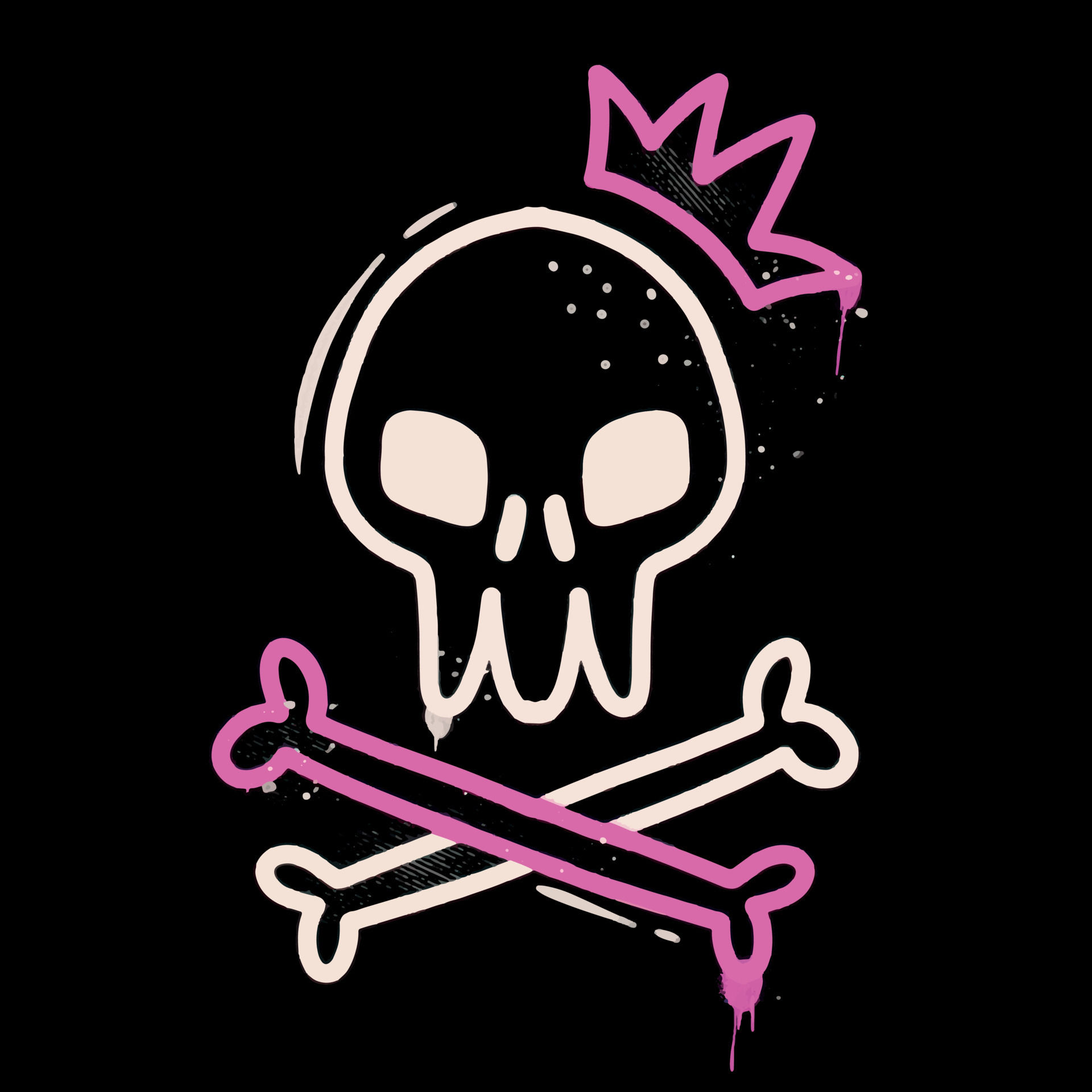 Wallpaper #PmfeEZMBSpphPi3-ofnP136 Graffiti Emo Skull with Splash Effect and Drops Retro 00s Aesthetic