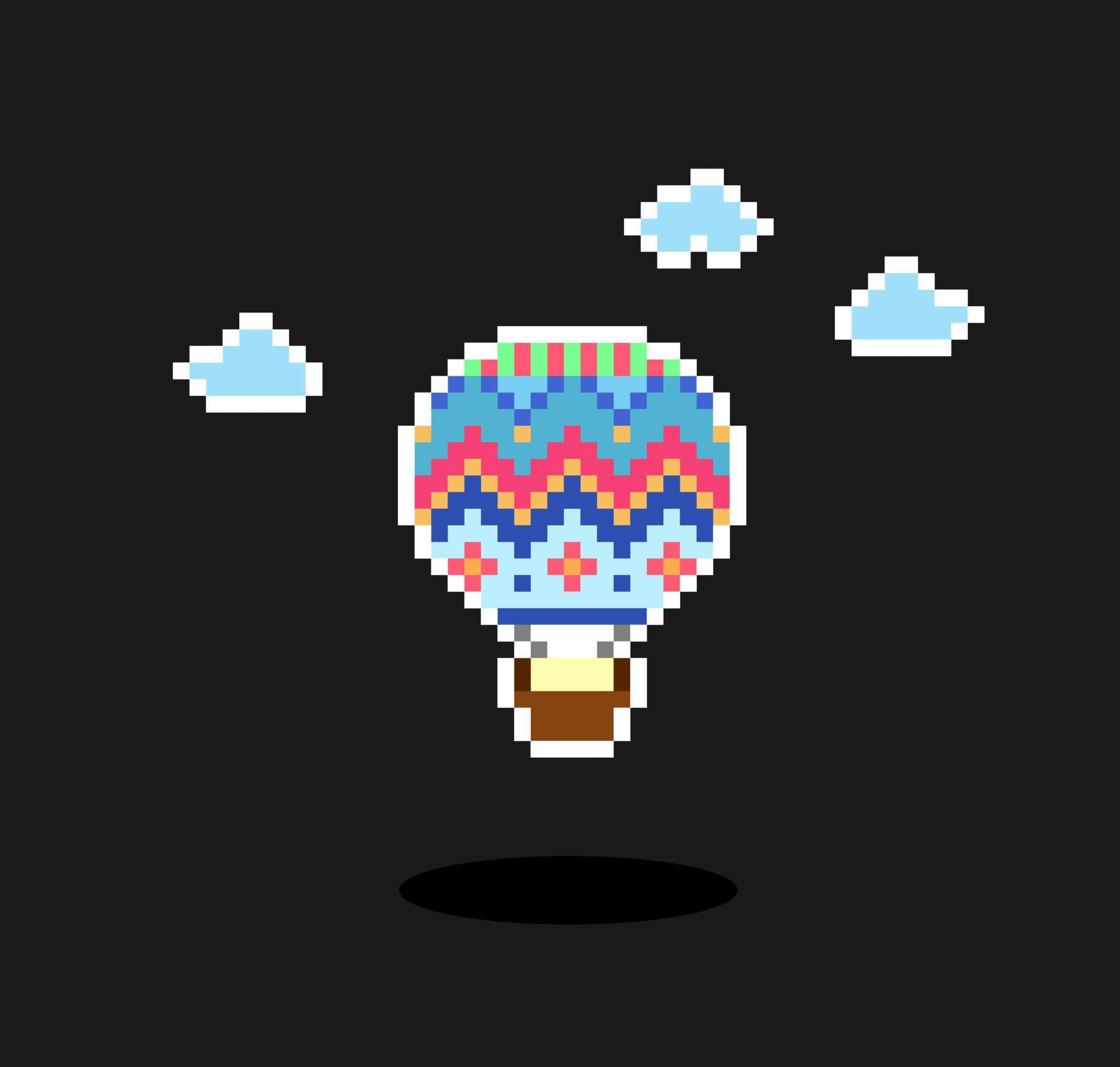 Wallpaper #a0D6MJMBJhL2WPbaiMSr172 Pixels De Ballon a Air Chaud Illustration Vectorielle Dactifs De Jeu