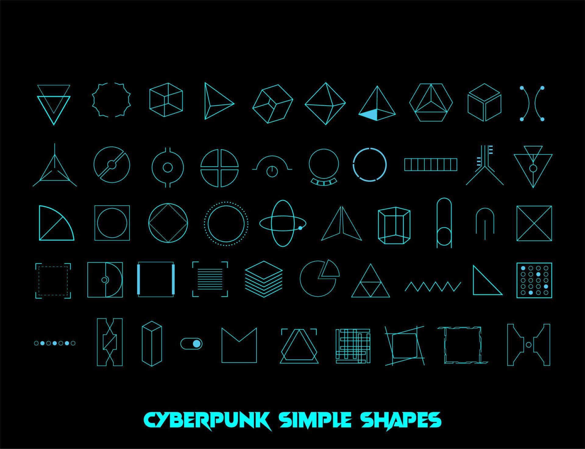 Wallpaper #dRkxMo8BtGB6xQ78lZec24 Conception De Vecteur De Formes Simples Cyberpunk 4814000 Art Vectoriel
