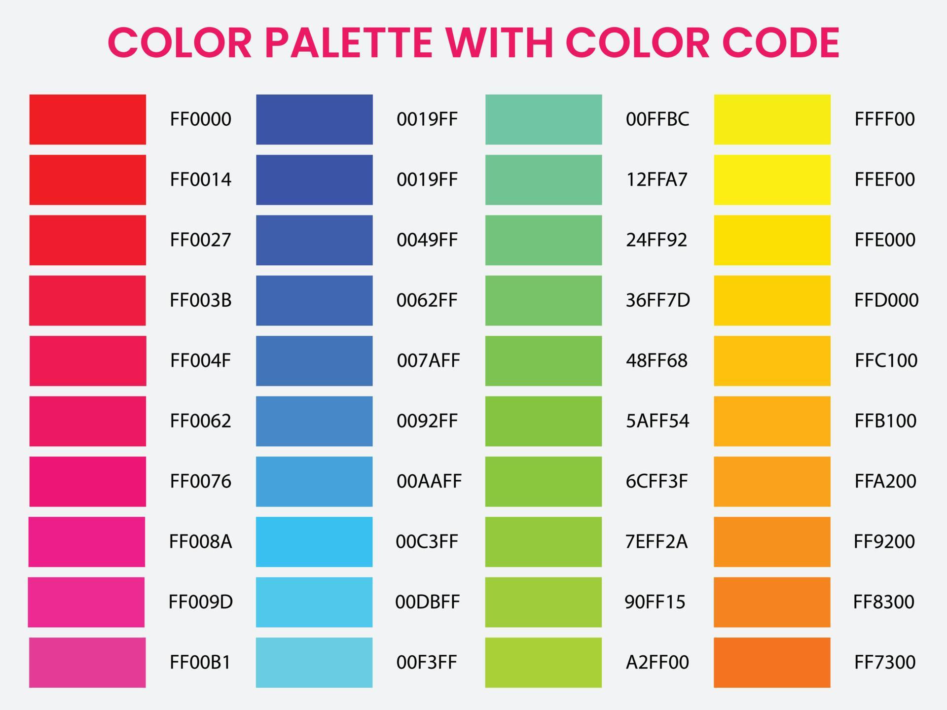 Wallpaper #bf9DaZMB3lSXT3zUf-Xy372 Paleta De Cores Com Codigo De Cores 14529895 Vetor No Vecteezy