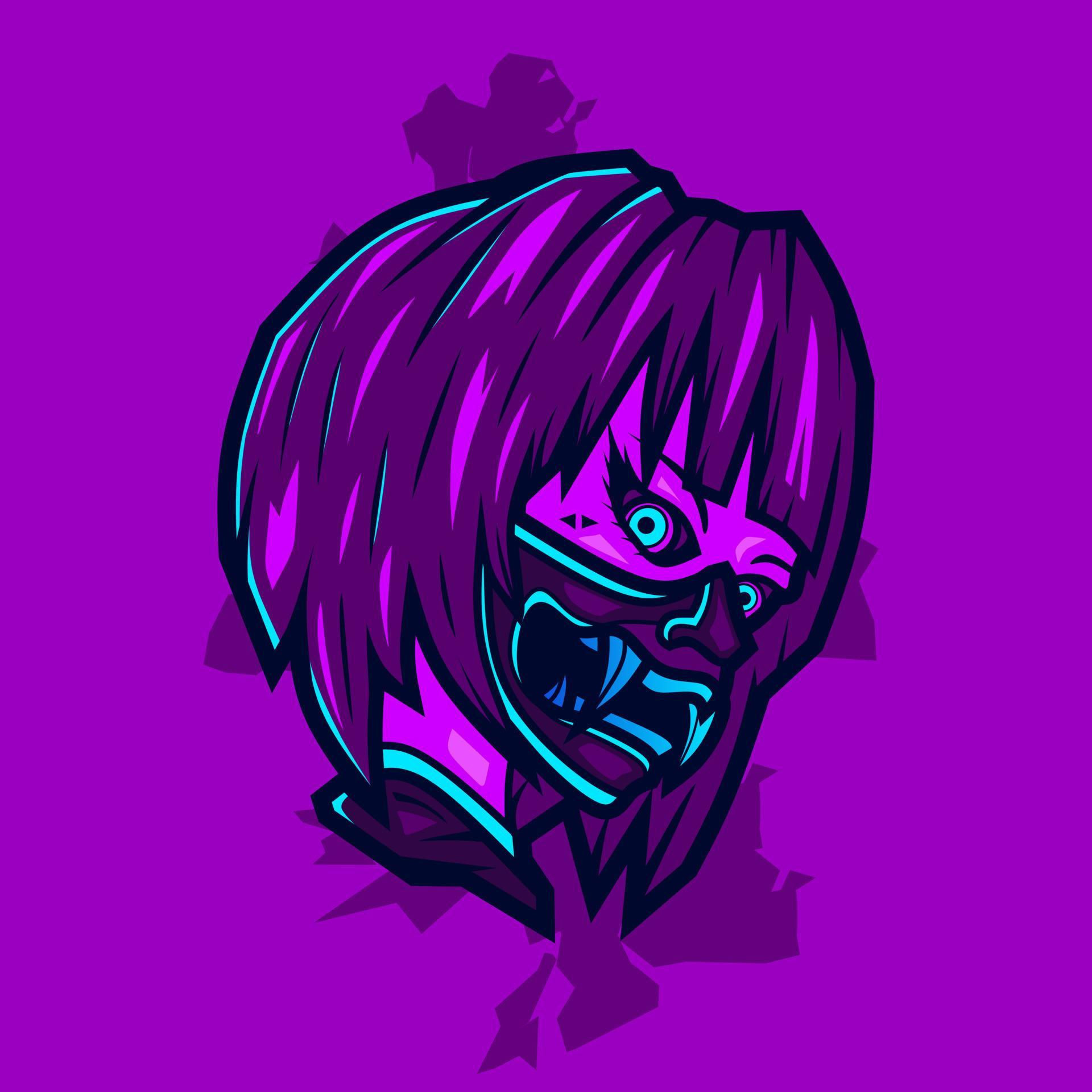 Wallpaper #S2eKBJMBSpphPi3-_LiM96 Samurai Cabeca Cyberpunk Logo Vector Ficcao Ilustracao Design Colorido