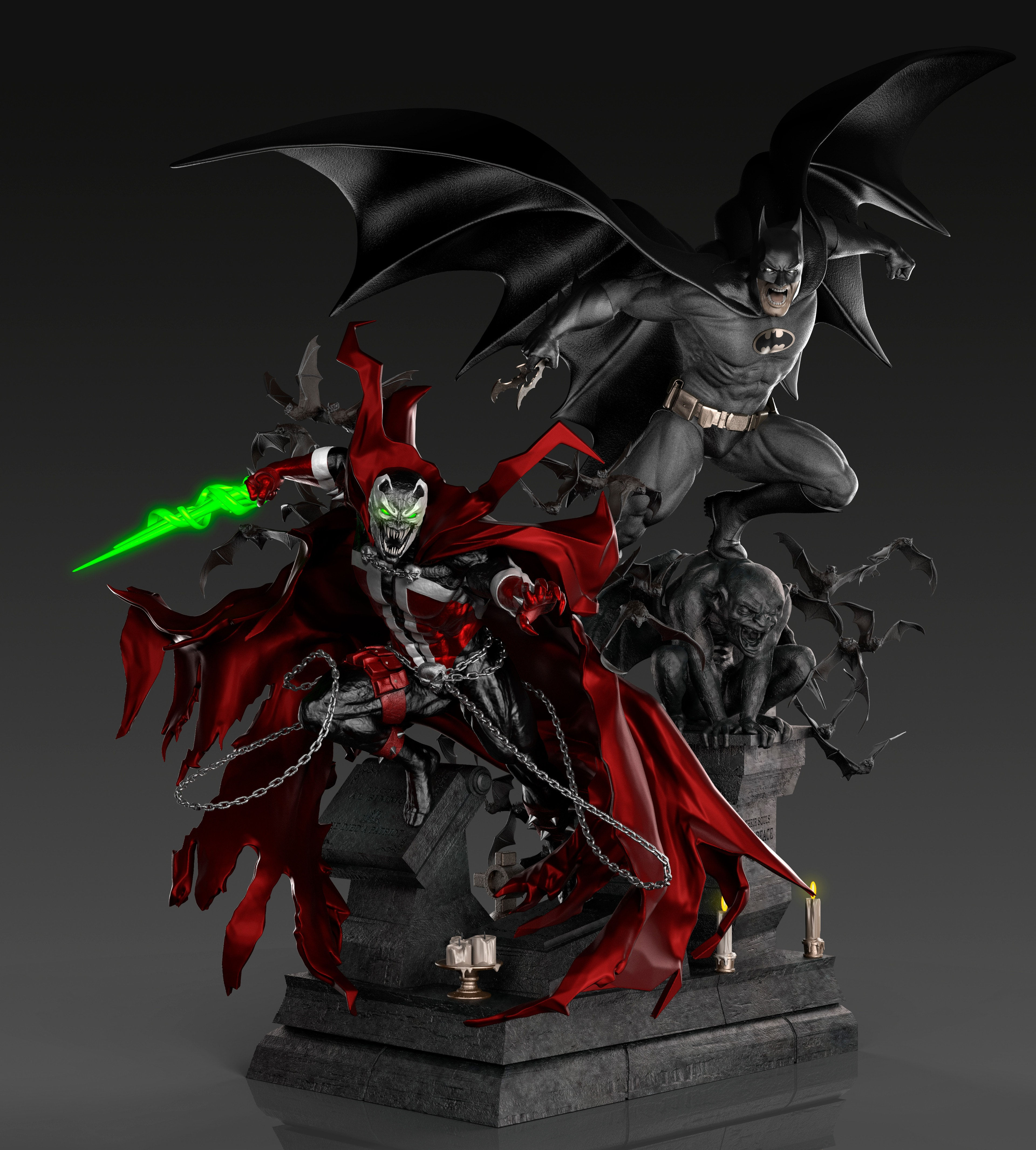 Wallpaper #nkIvPZMBOBpx0NhmCsP7185 Batman Spawn 14 Scale Custom Statue Unboxing Bros