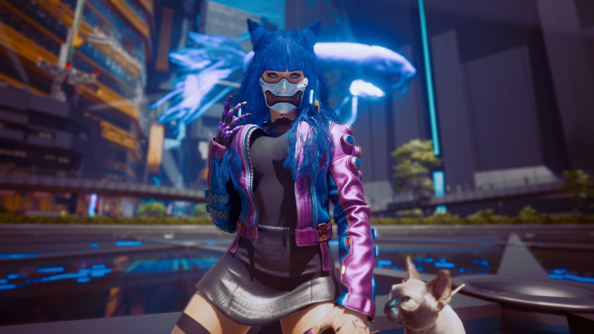 Wallpaper #2W0WaJcBycdYOYFTPW9J171 My V and Nibbles at Cyberpunk 2077 Nexus Mods and Community