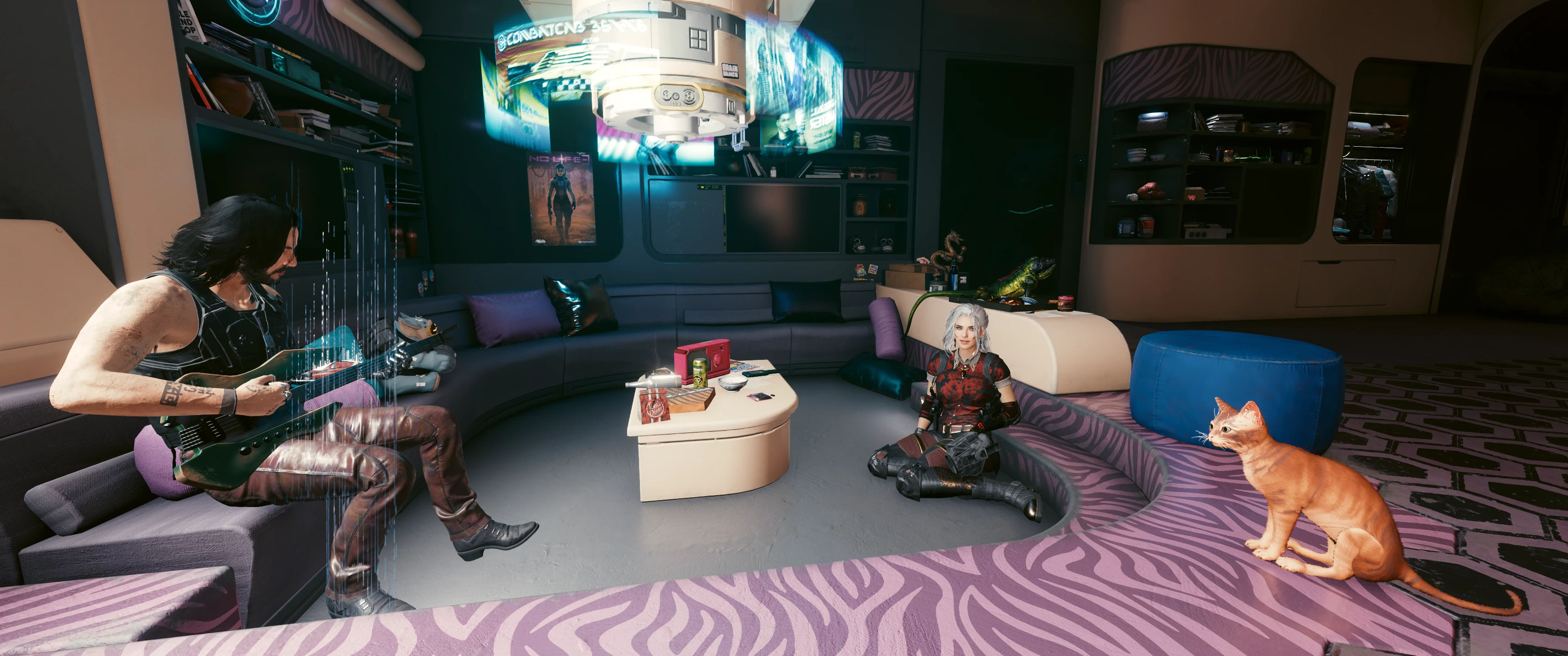 Wallpaper #2W0WaJcBycdYOYFTPW9J163 Johnny Serenading V and Nibbles at Cyberpunk 2077 Nexus Mods and