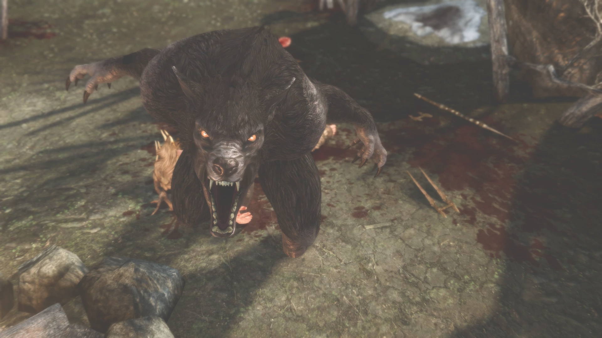 Wallpaper #uEB5MZMBJhL2WPbaucYs366 Forswon vs Werewolf at Skyrim Special Edition Nexus Mods and Community