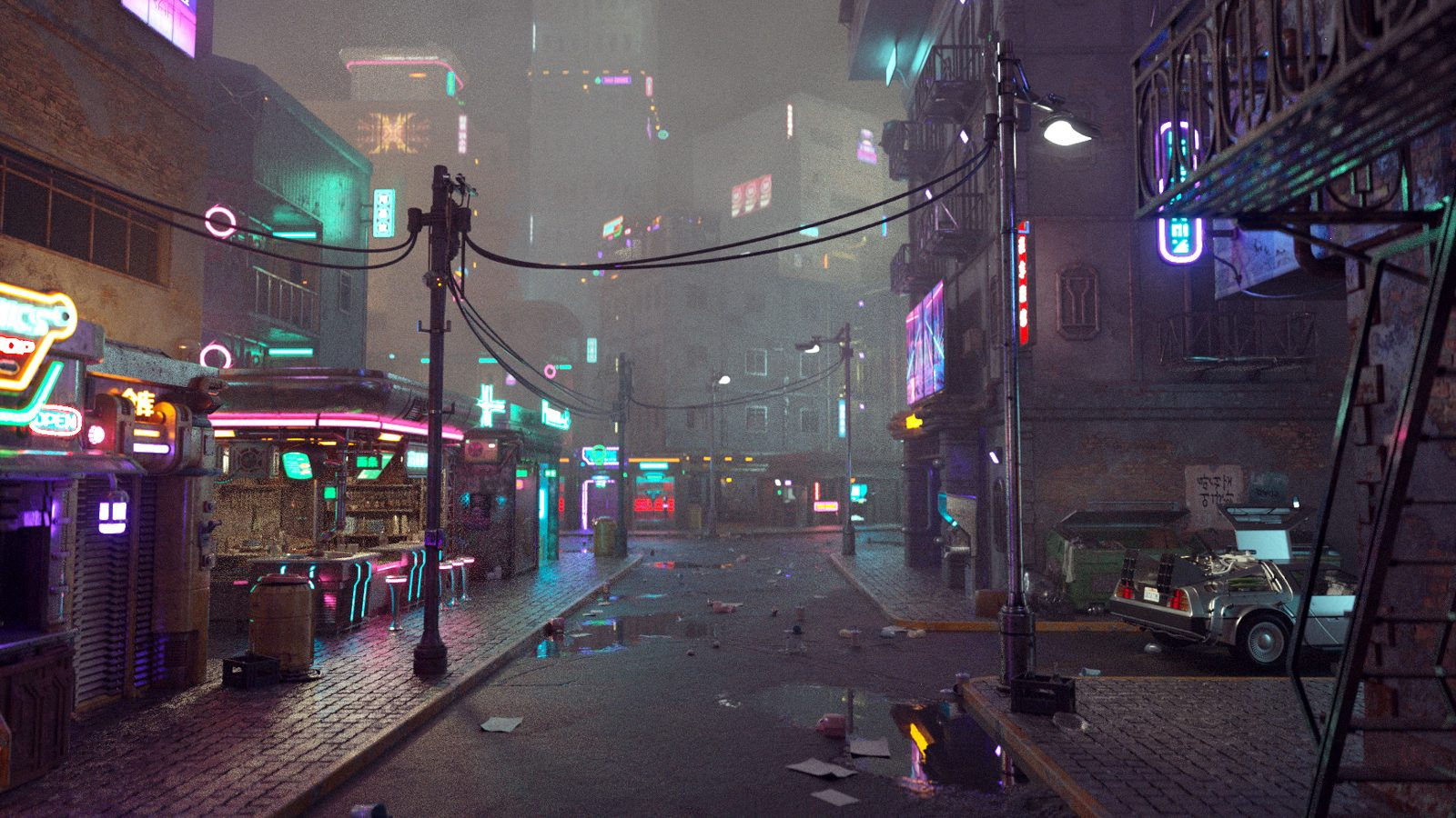 Wallpaper #nGgOHJMBSpphPi3-CSHM236 Cyberpunk City Axial Digitale Visualisierungen