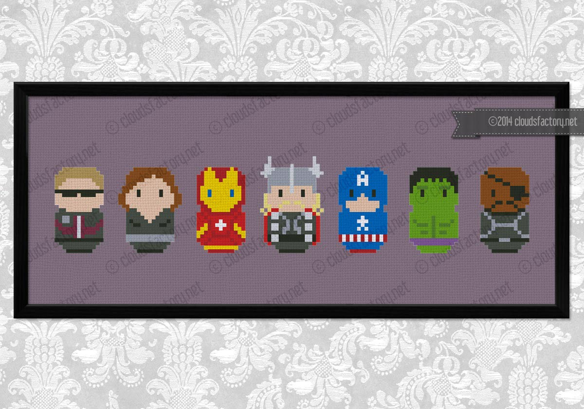 Wallpaper #8hmLNo8BtGB6xQ78SaKh56 The Avengers Digital Cross Stitch Pattern