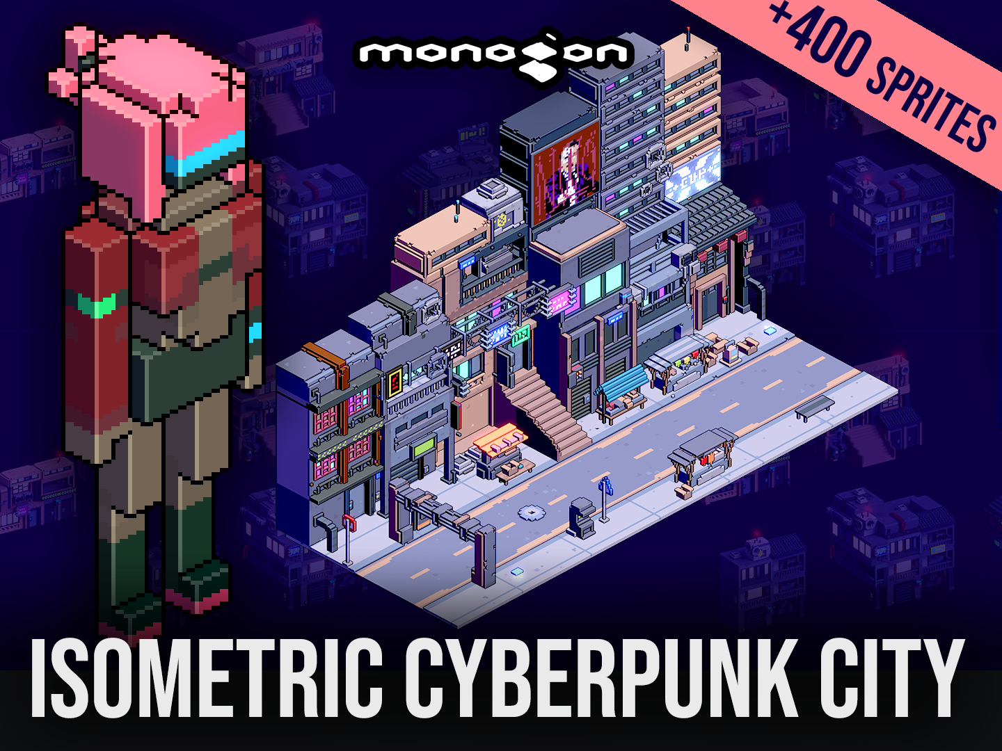 Wallpaper #13Qow44B_8f4nGFa7m8z14 Isometric Cyberpunk City Monogon by Maxparata