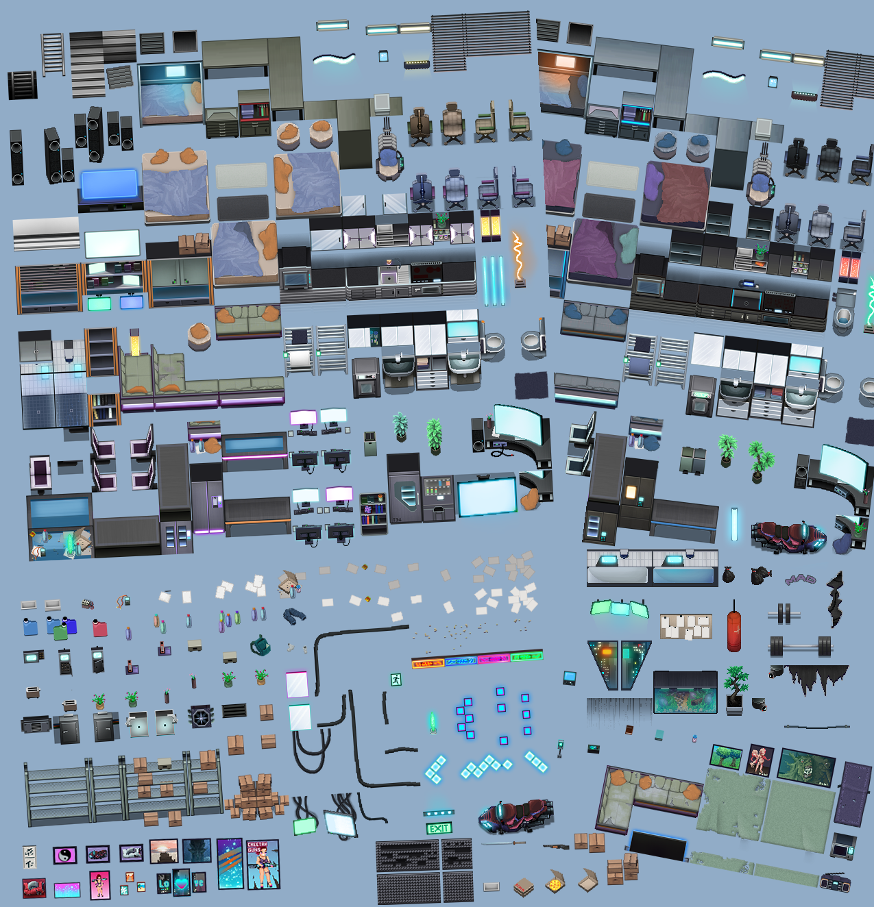 Wallpaper #-mgvGJMBSpphPi3-pxG37 Winlu Cyberpunk Tileset Interior by Winlu