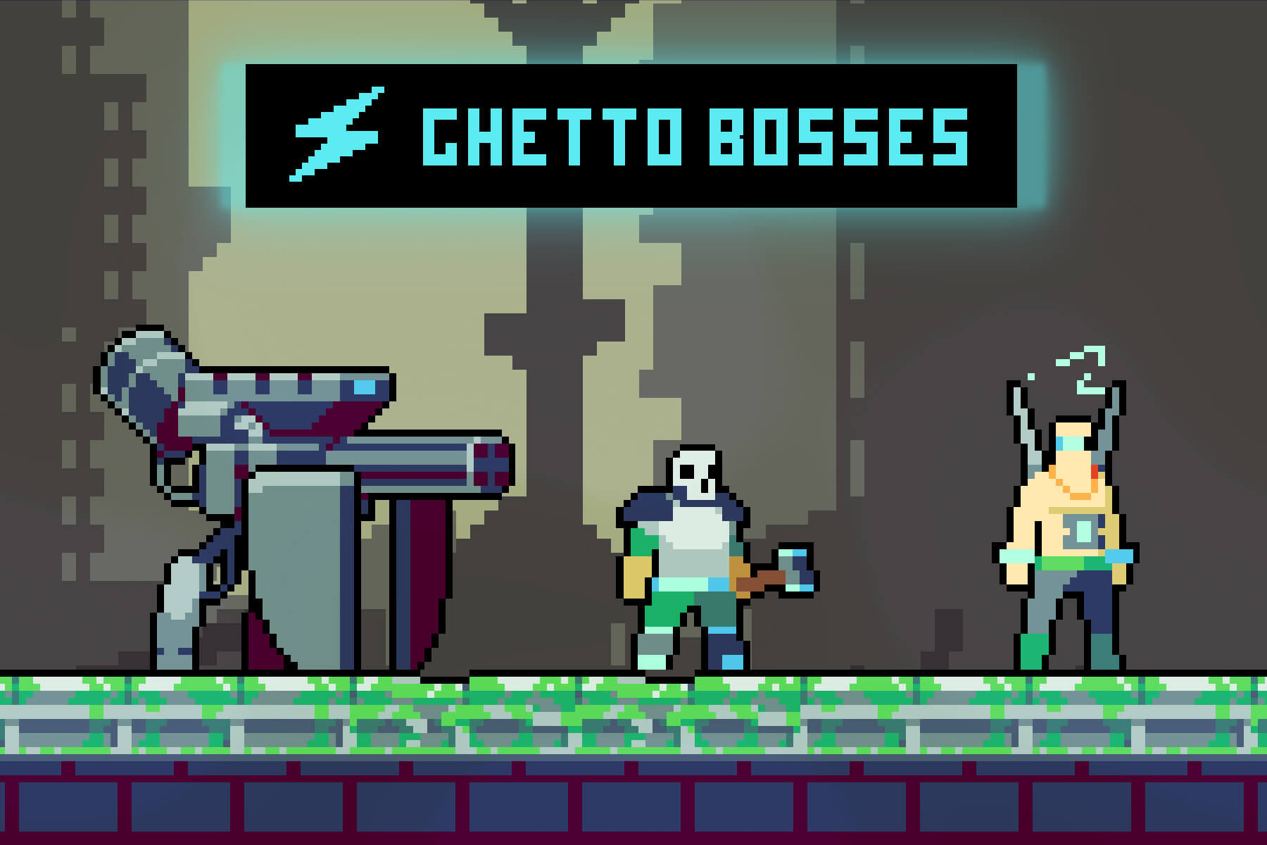 Wallpaper #-mgvGJMBSpphPi3-pxG325 Cyberpunk Bosses Pixel Art by Free Game Assets Gui Sprite Tilesets