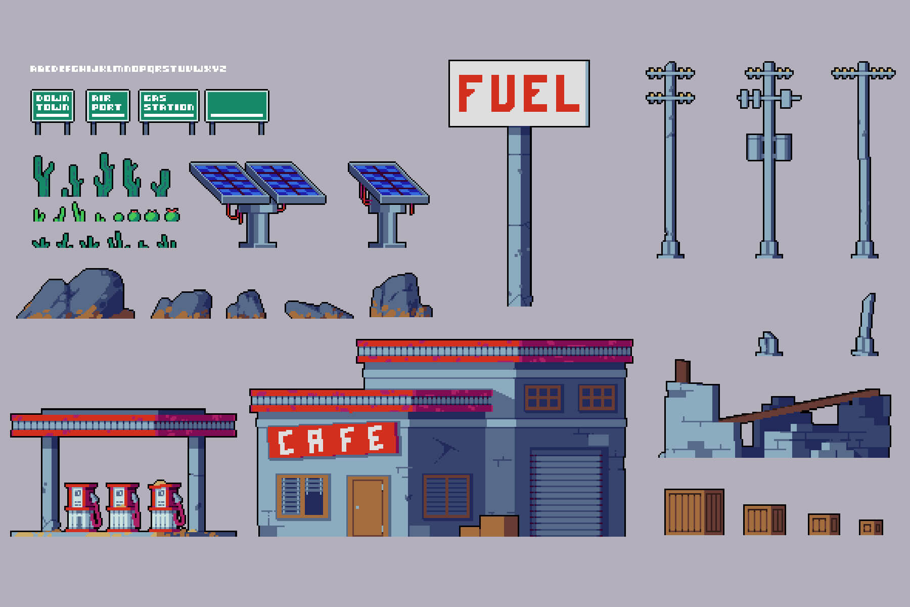Wallpaper #-mgvGJMBSpphPi3-pxG311 Desert Cyberpunk Tileset by Free Game Assets Gui Sprite Tilesets