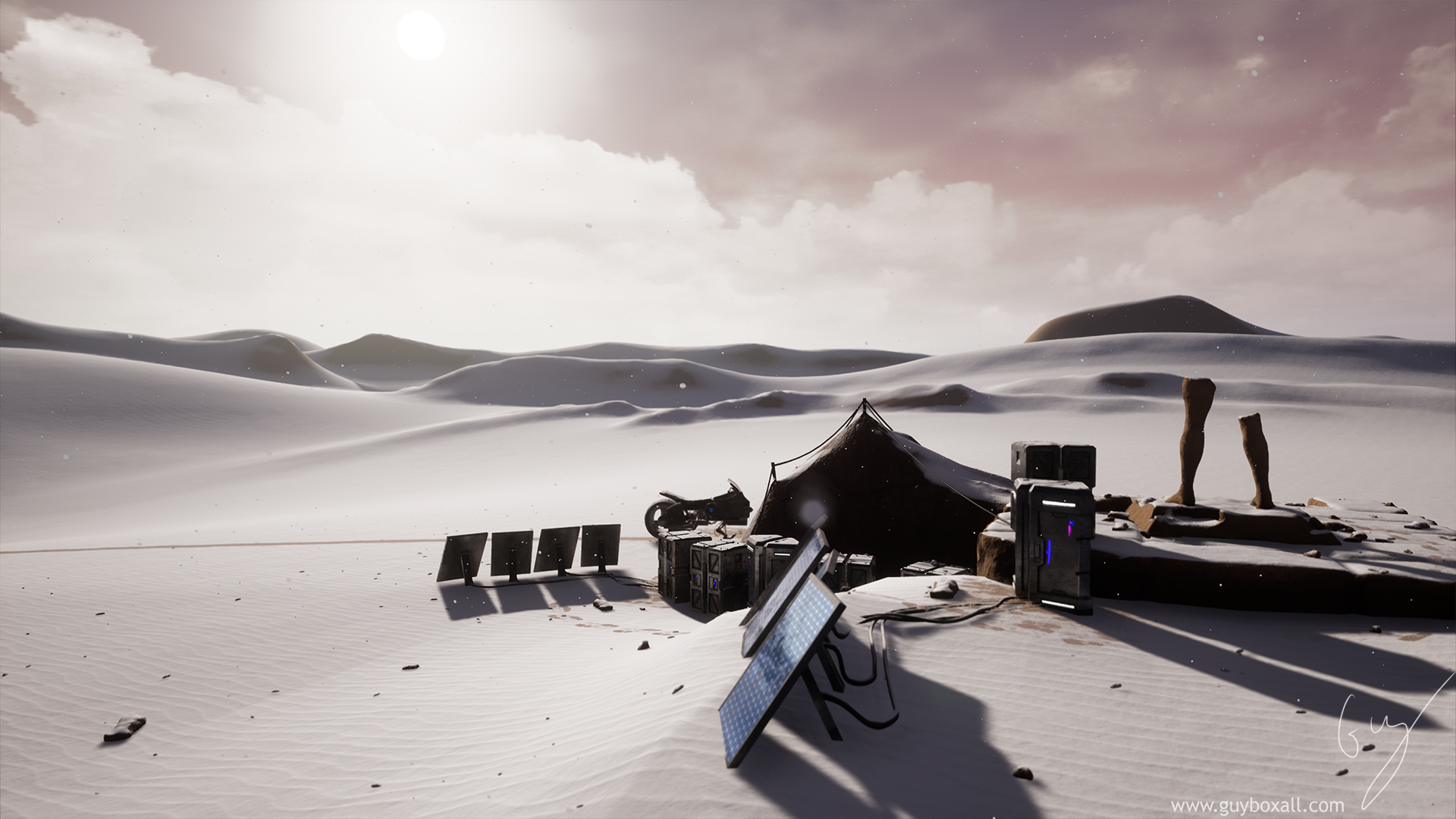 Wallpaper #hAAe6o4BSdW8dNouog6Y20 Cyberpunk Nomadic Desert Environment by Guyboxall