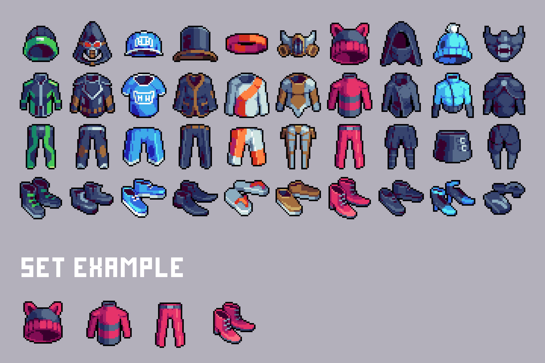 Wallpaper #-mgvGJMBSpphPi3-pxG363 Cyberpunk Clothes Pixel Icon Pack by Free Game Assets Gui Sprite