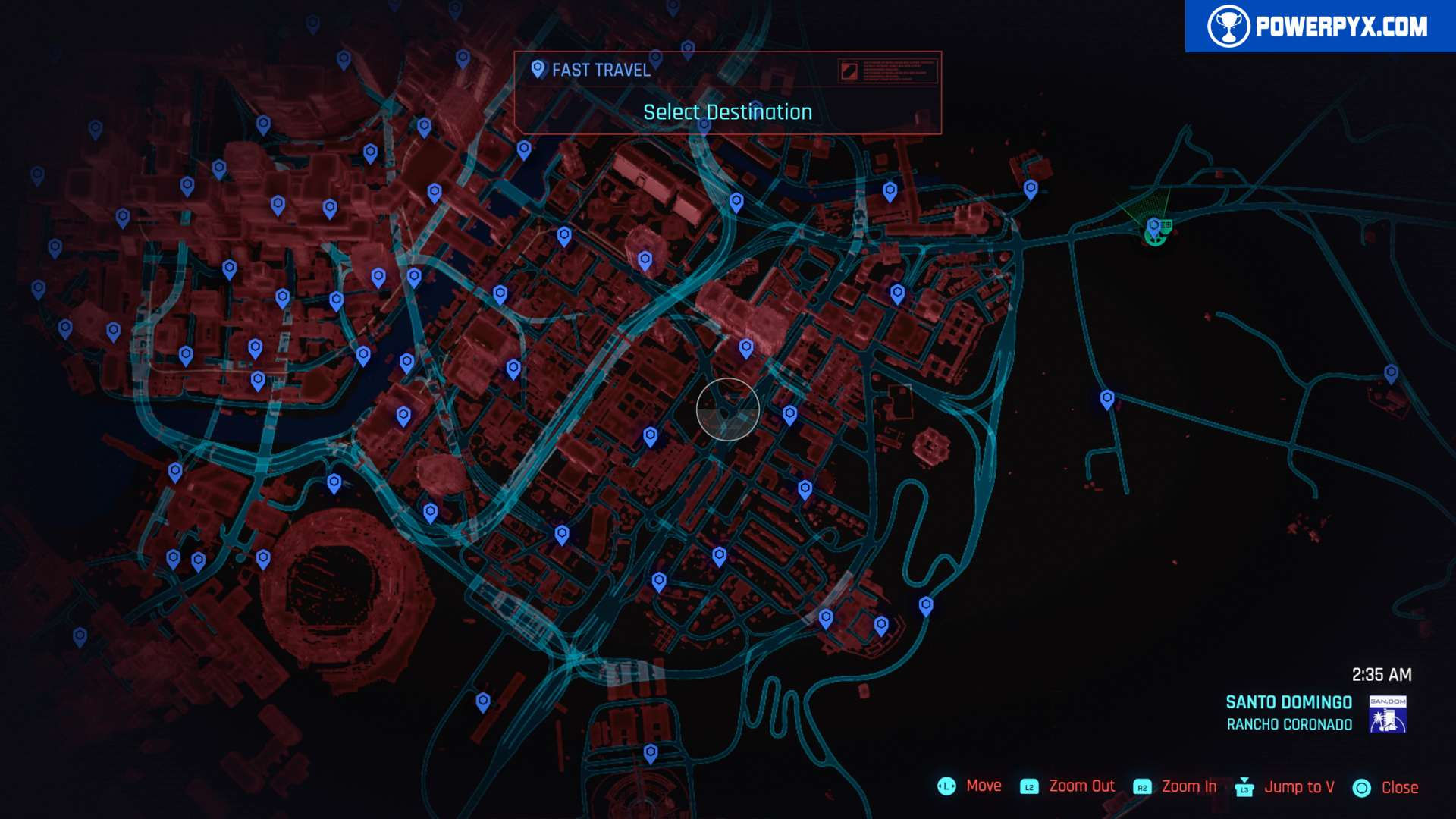 Wallpaper #ZGfJ5ZIBSpphPi3-TDGz107 Cyberpunk 2077 All Fast Travel Dataterms Locations