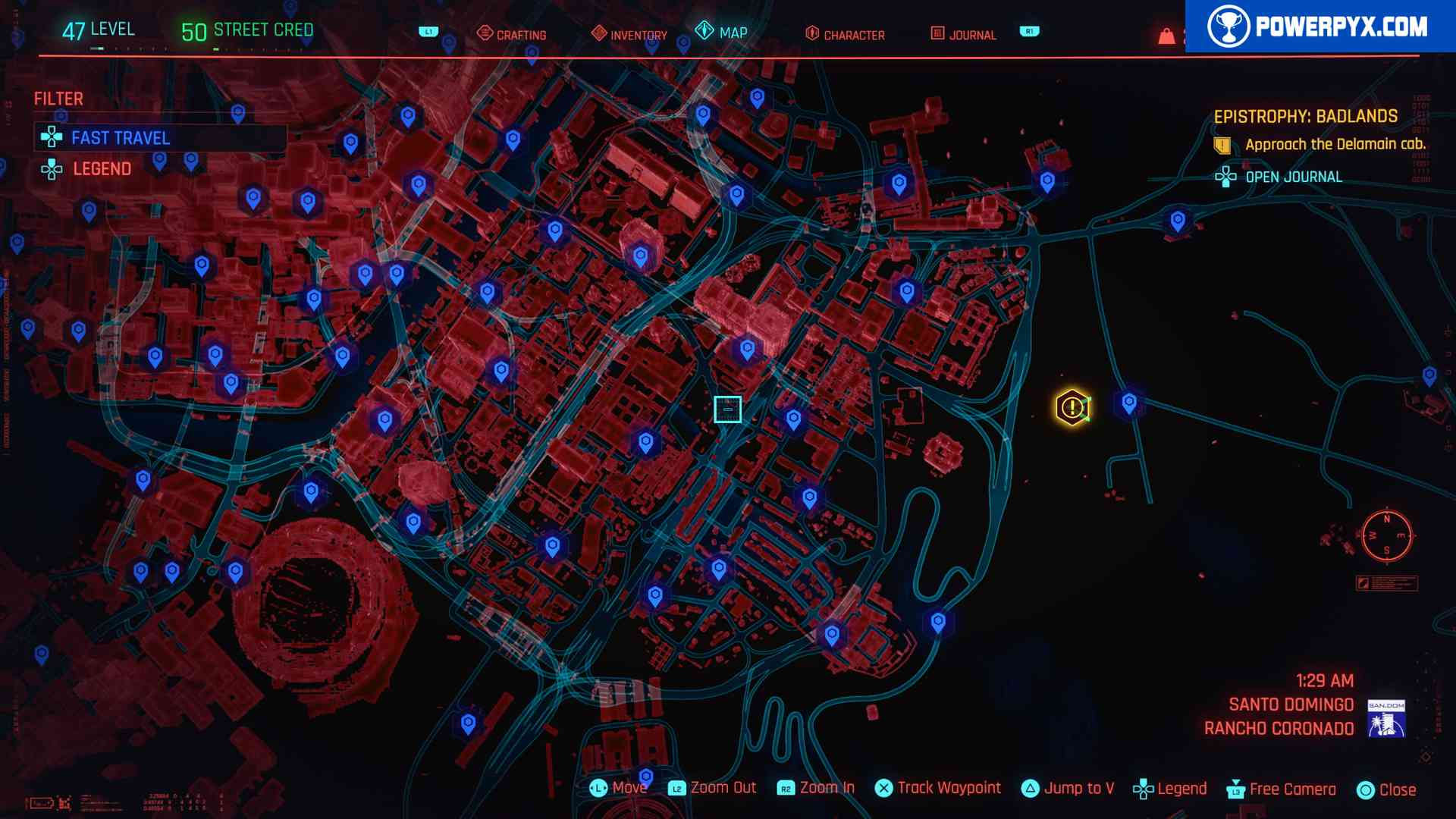 Wallpaper #5BkBJY8BtGB6xQ78roUA49 Cyberpunk 2077 All Fast Travel Dataterms Locations