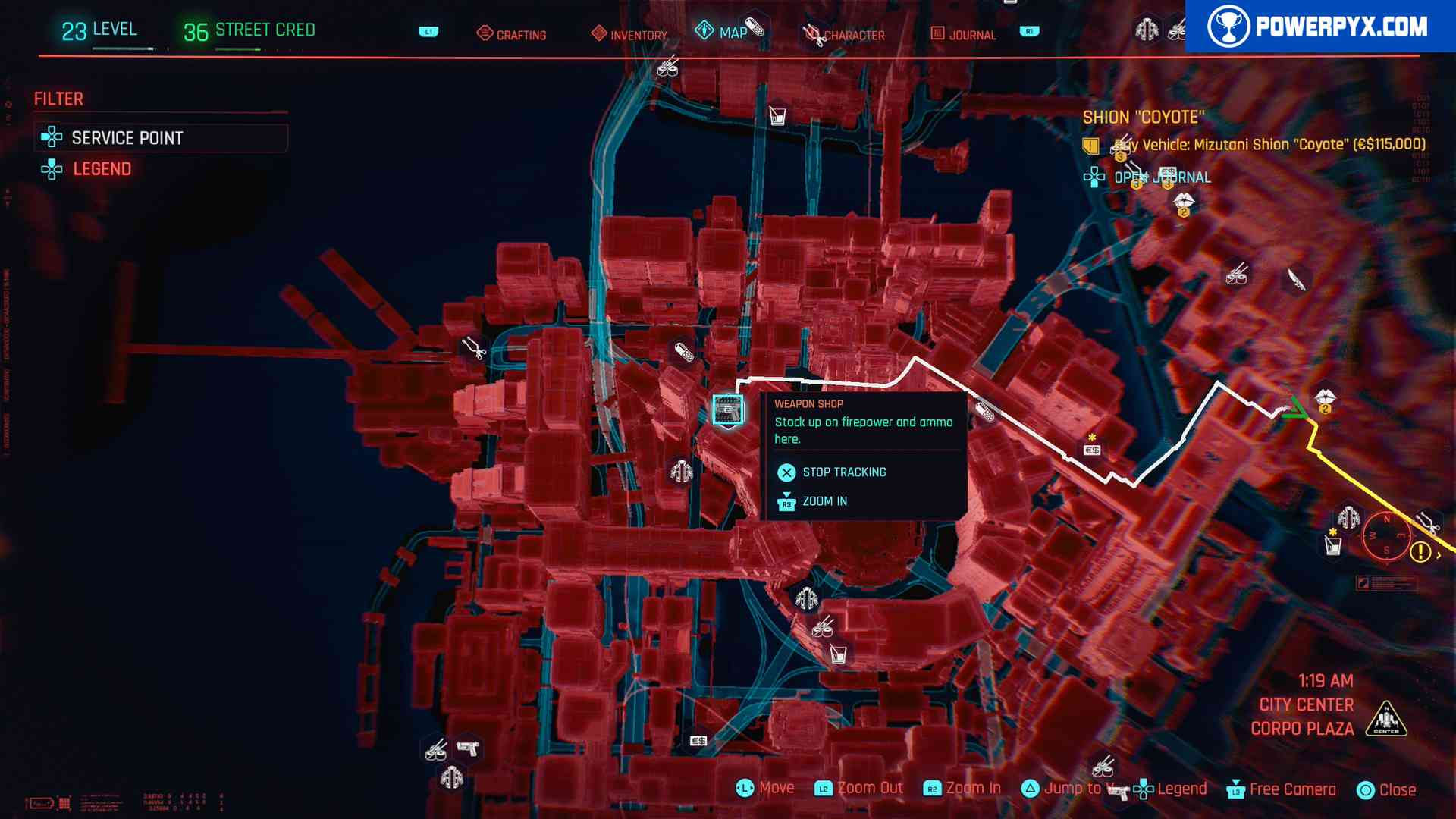 Wallpaper #CWfV7pIBSpphPi3-jF_J64 Cyberpunk 2077 All Weapon Shop Locations