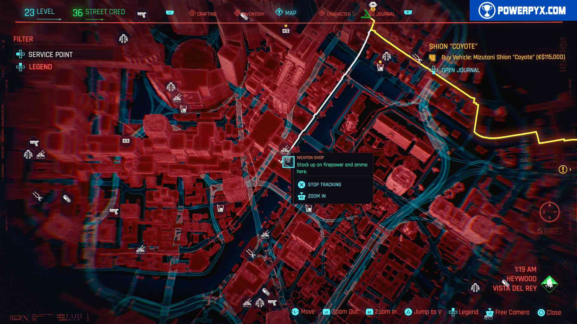Wallpaper #CWfV7pIBSpphPi3-jF_J49 Cyberpunk 2077 All Weapon Shop Locations