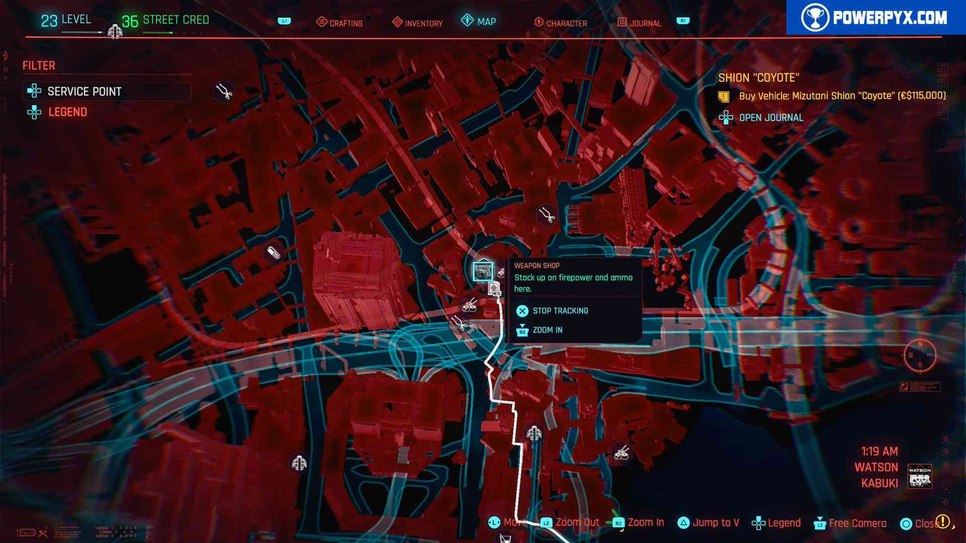 Wallpaper #CWfV7pIBSpphPi3-jF_J70 Cyberpunk 2077 All Weapon Shop Locations