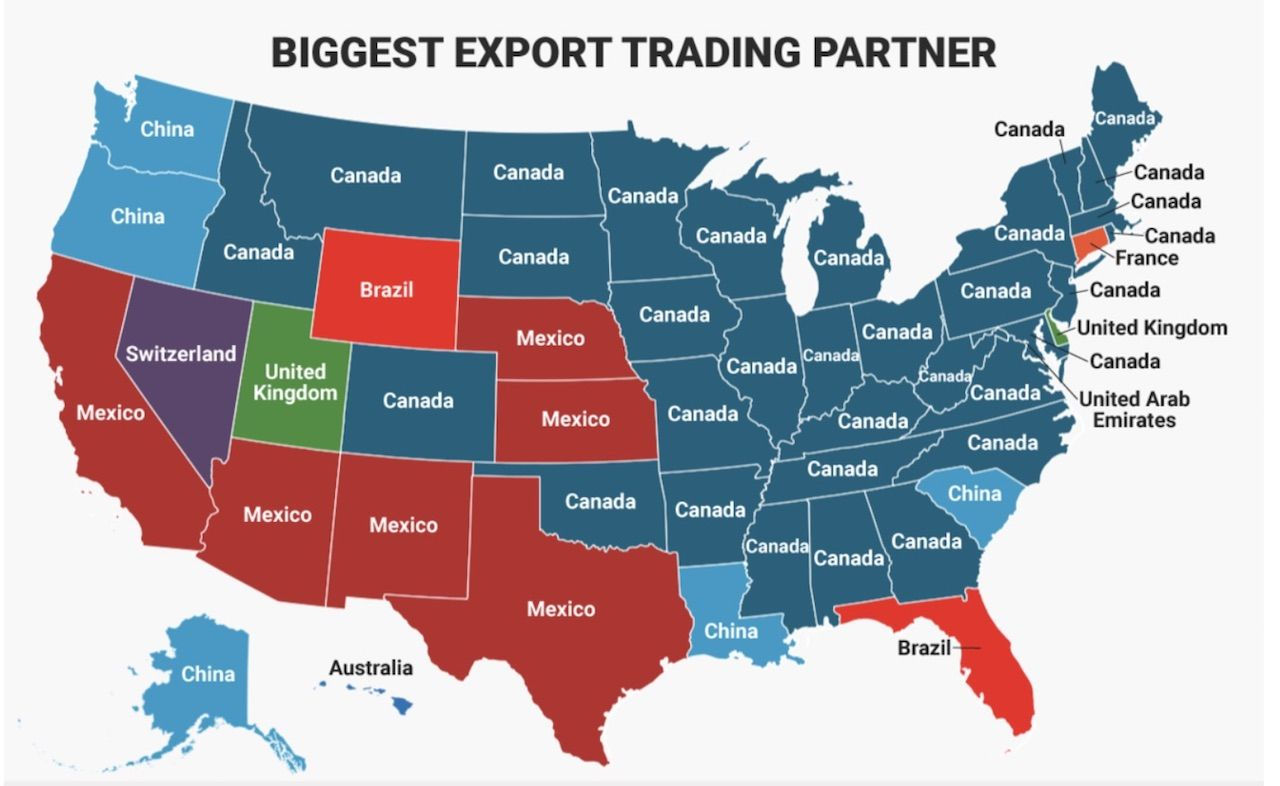 Wallpaper #NGesAJMBSpphPi3-Aaei330 These Maps Show Each Us States Biggest Import and Export Partner